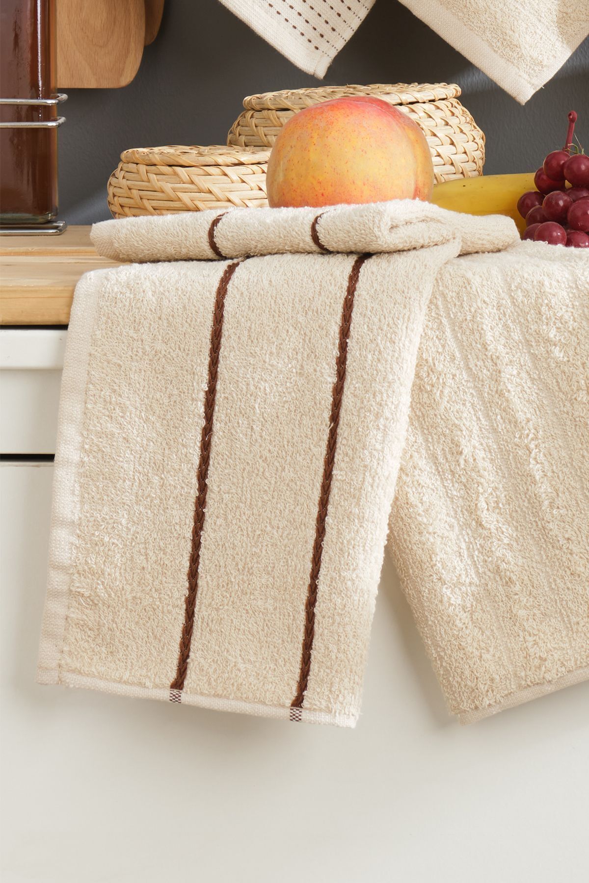 Eponj Home-Πετσέτα κουζίνας 30x50 Sofia Beige - Σετ 6 τεμαχίων 2