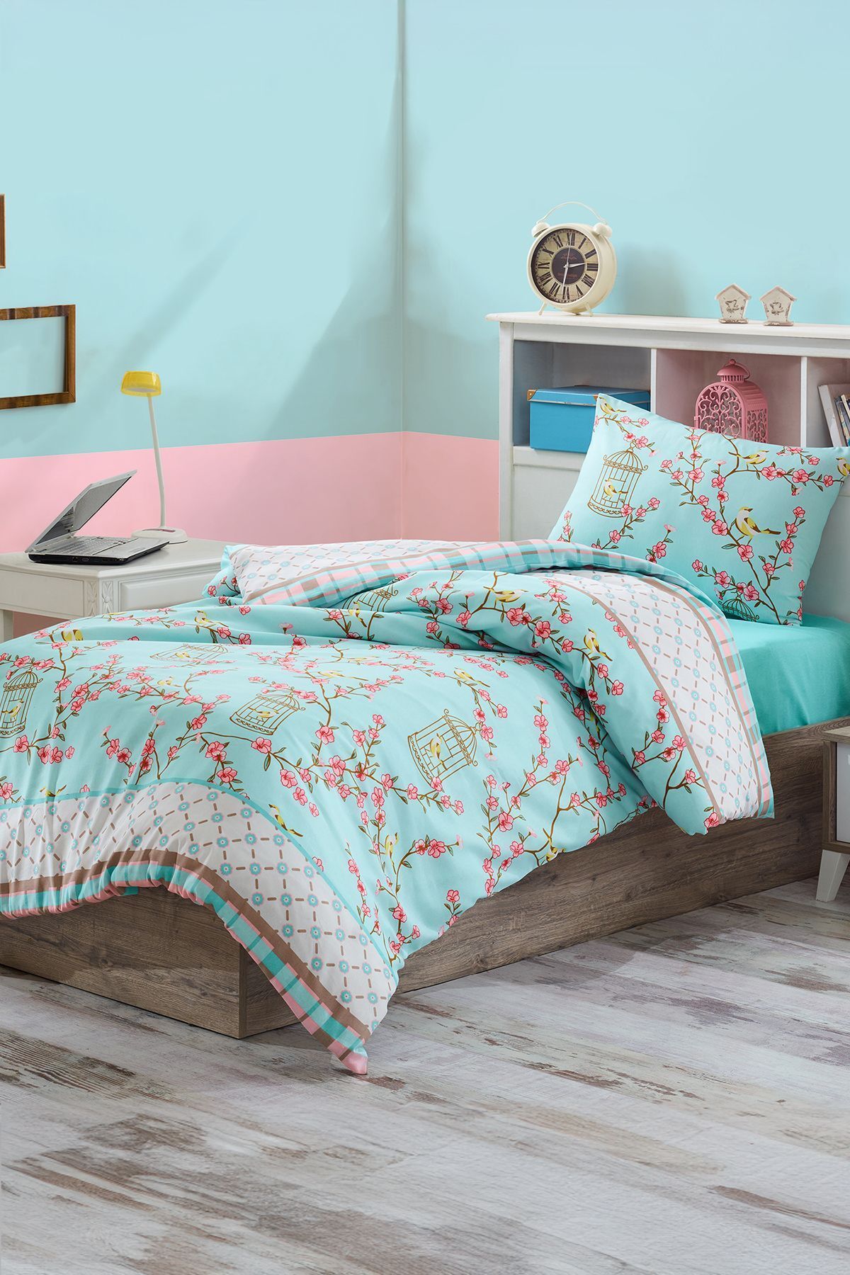 Eponj Home Set Cuvertură De Pilota Unică, Ușor De Călcat, Turcoaz - Cușcă Pentru Păsări - One Size