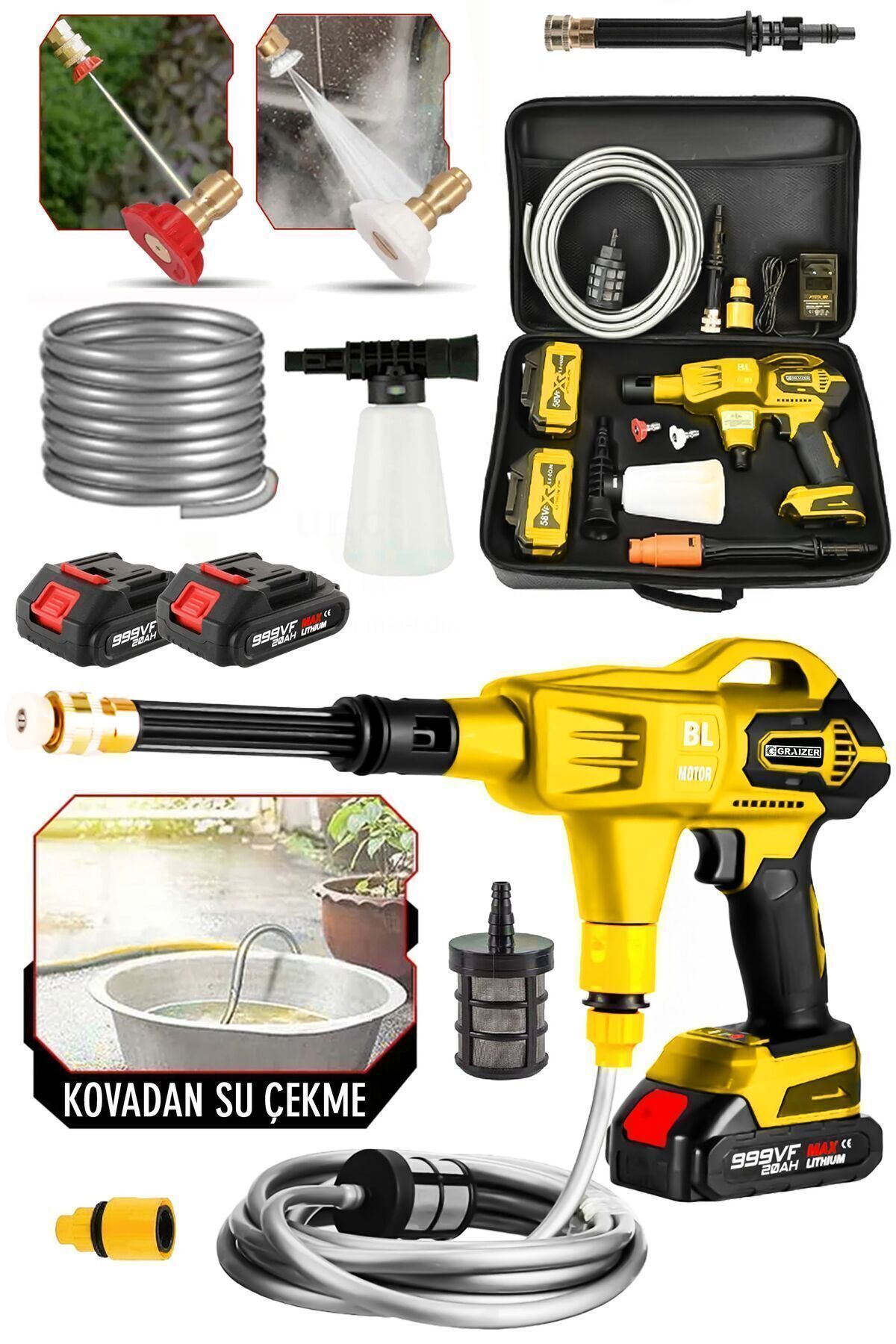 洋楽 G-Rap Freeloadas over the counter Graizer Alman 999 Vf 20 Ah 100 Bar Kömürsüz Şarjlı Oto Yıkama
