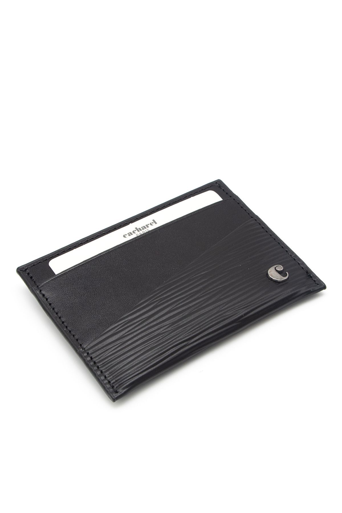 کاشارل جا کارتی چرمی مشکی طرح دار کد 1983A3K