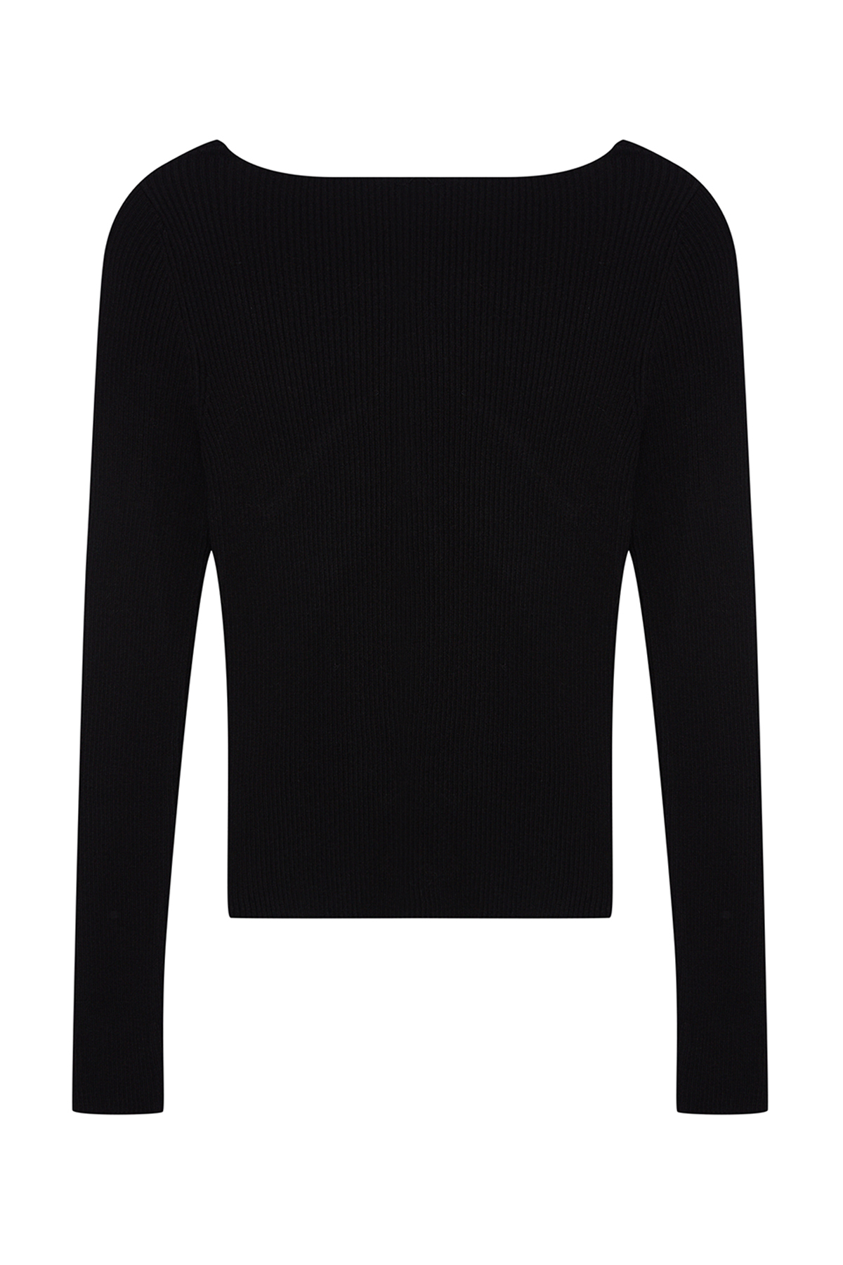 Trendyolmilla  Siyah Merserize Görünümlü Premium İplik/Özel İplik Kurdele/Fiyonk Detaylı Triko Kazak TWOAW25KZ00207 - Görsel 8