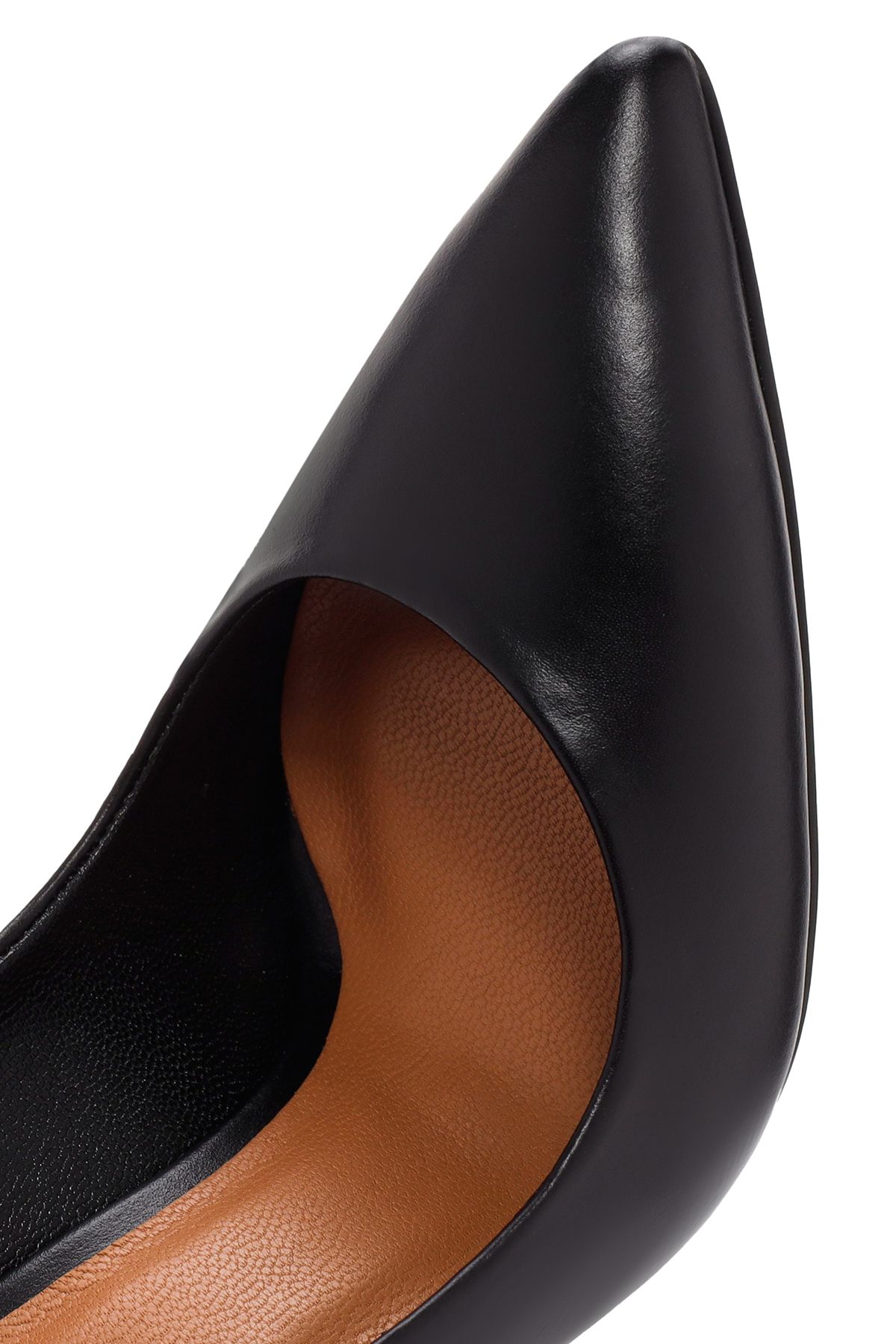 استیلتو مشکی زنانه پاشنه بلند سیاه و سفید چرمی Stiletto 24SFD132218 Derimod