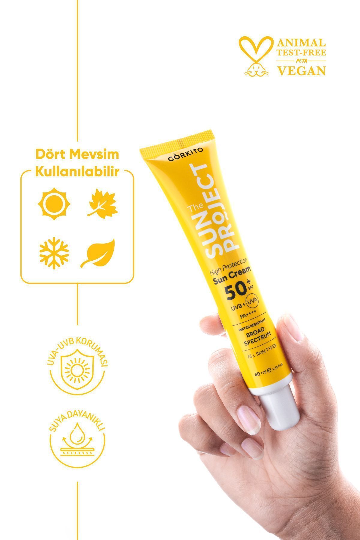 کرم ضد آفتاب صورت SUN PROJECT HIGH HYBRID CREAM PROTECTION 50 SPF PA 40 ML Görkito
