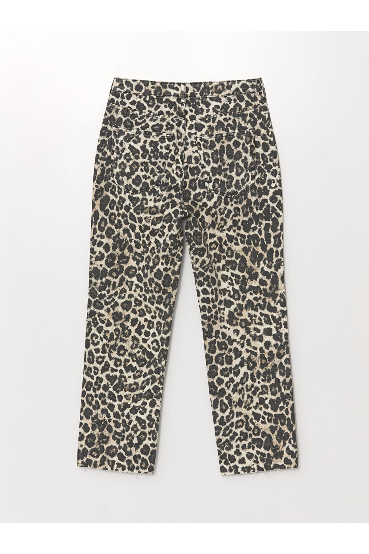 LC Waikiki Leopard Patterned Straight Fit Women s Jean Trousers Trendyol