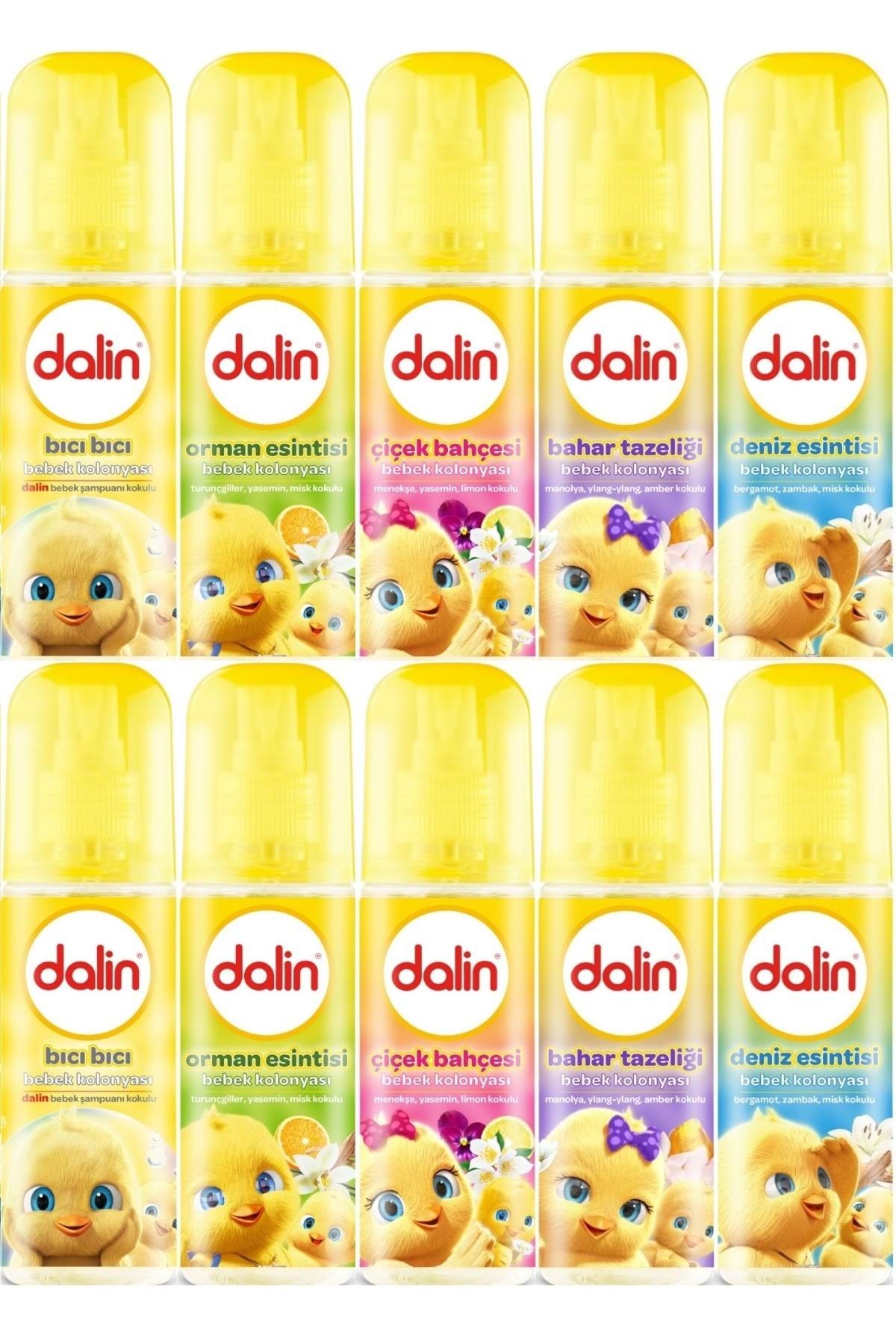 Dalin Bebek Kolonyası 150ml (BICI BICI-ORMAN-ÇİÇEK-BAHAR-DENİZ) (KARMA 10 LU SET)