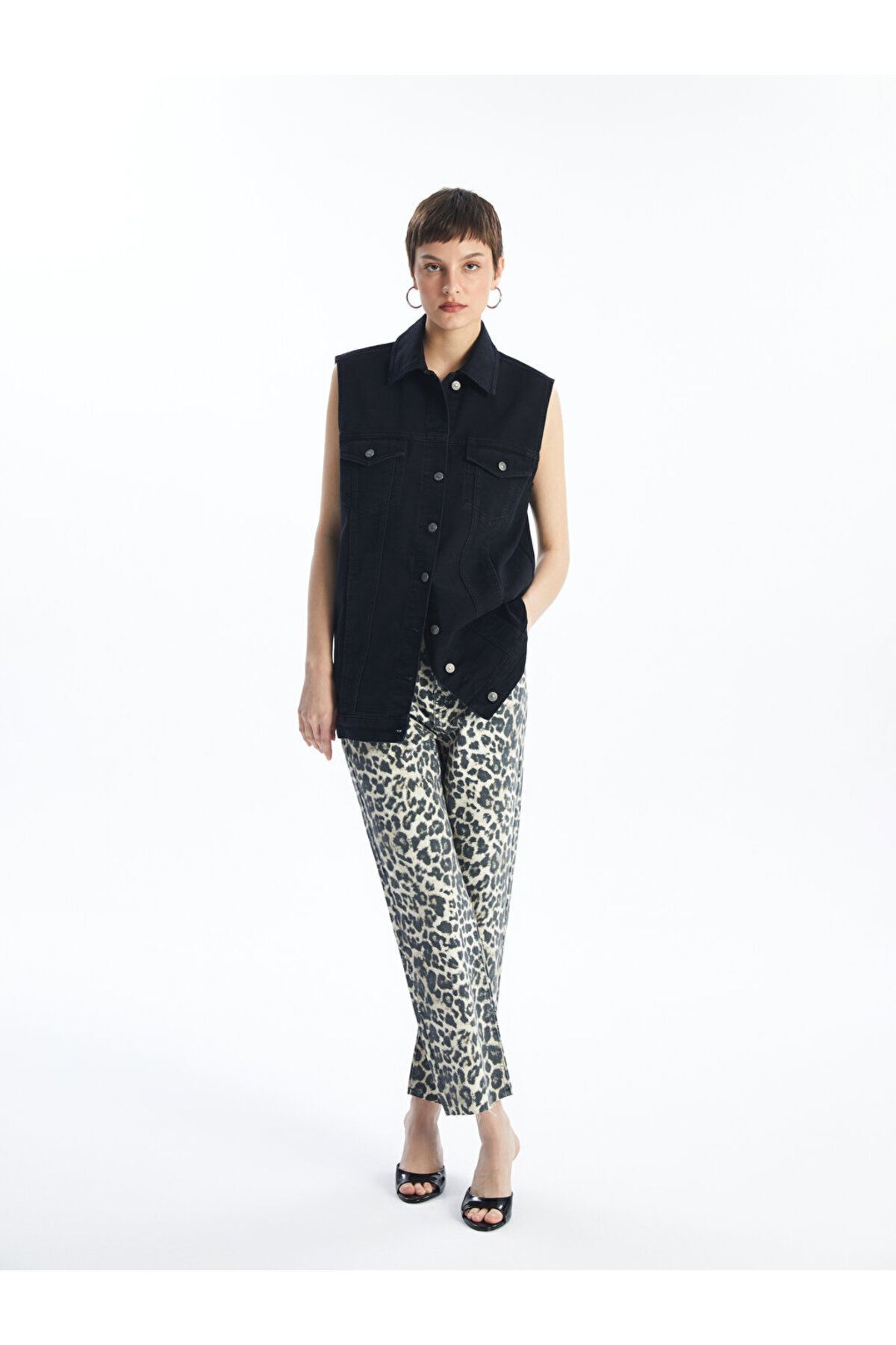 LC Waikiki-Leopard Patterned Straight Fit Women's Jean Trousers 2