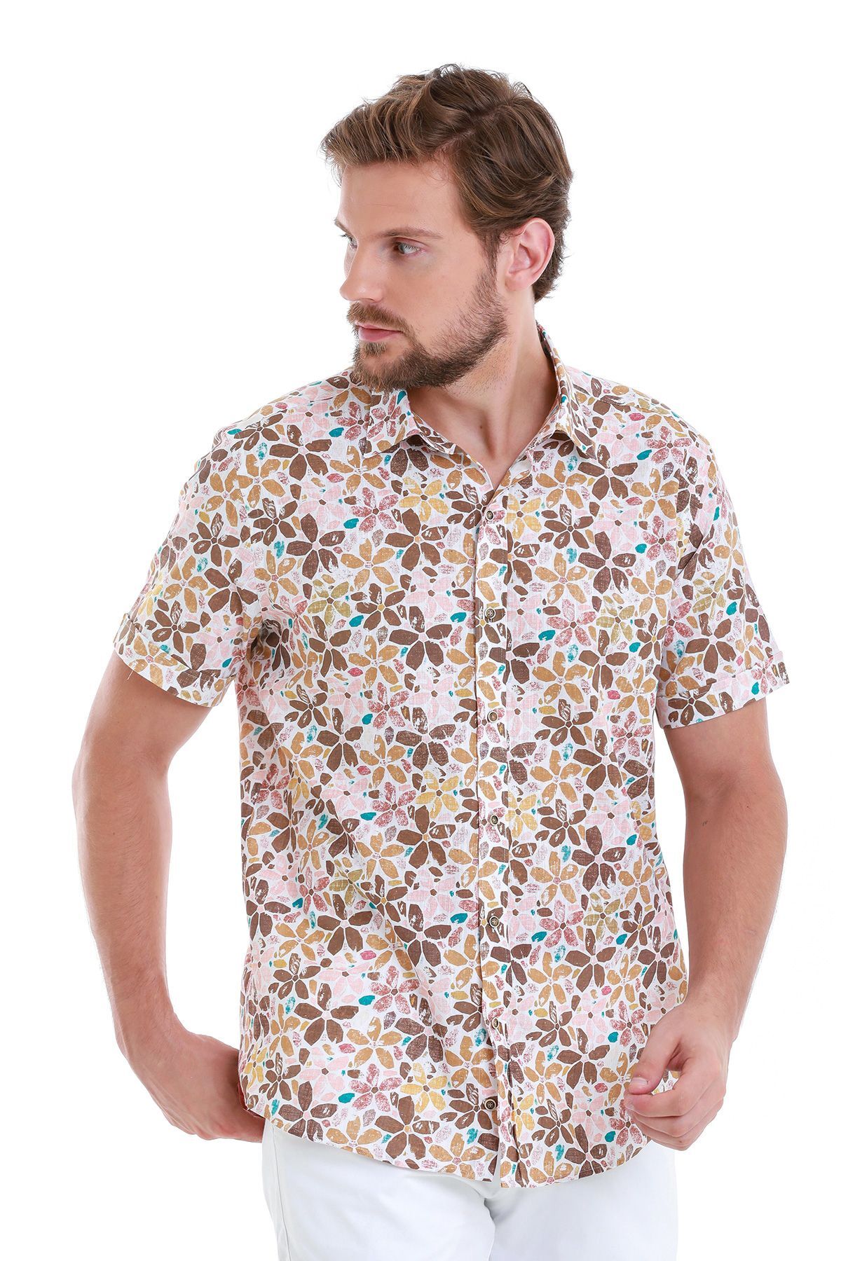 پیراهن مردانه قهوه ای حاتم اوغلو | 24D190000006 اورجینال - تصویر 3