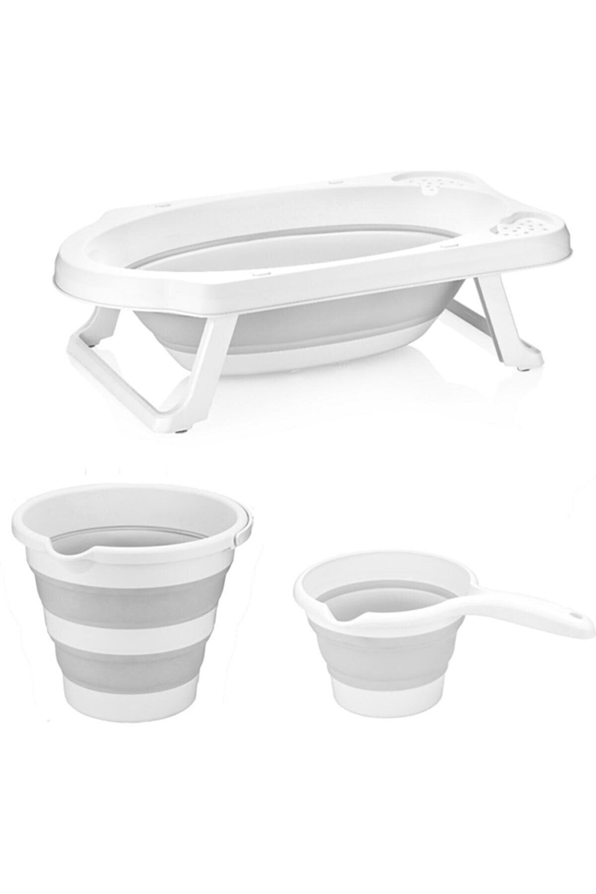 Freebebek Katlanır Bebek Yıkama Banyo Seti 6 Parça / Gri fotoğrafı 3 (önizleme)