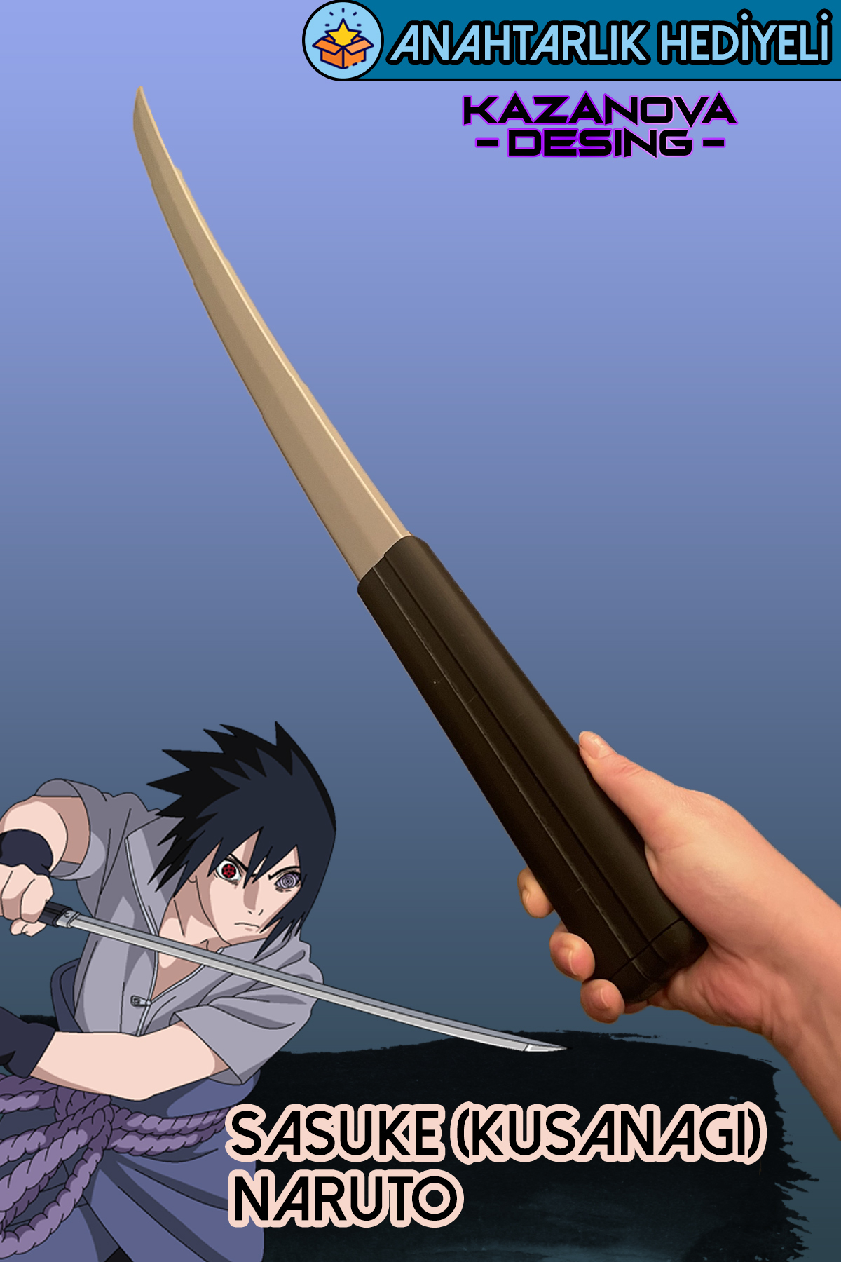 Kazanova Design Sasuke Kusanagi Naruto Anime Katlanabilir Katana