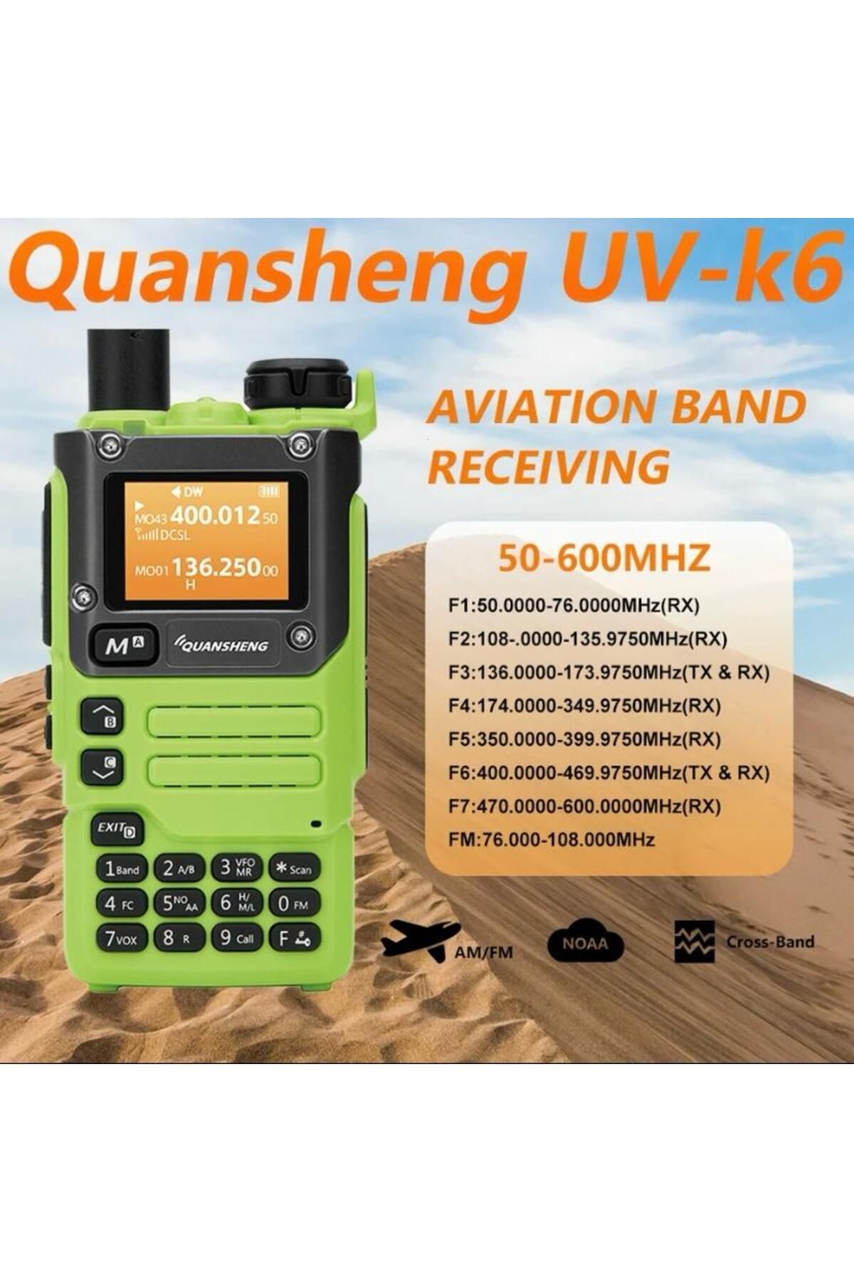 Uv-k6 Fullband Yeşil 2