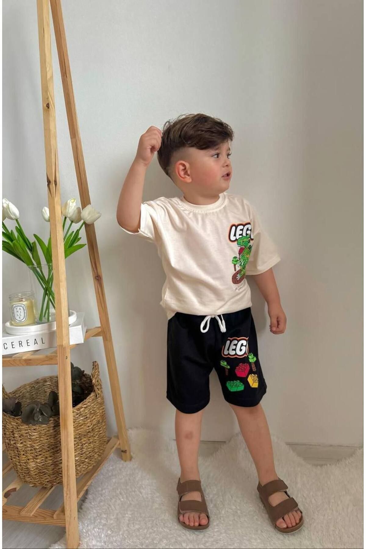 CANDA-Lego Printed T-shirt and Shorts Set 2