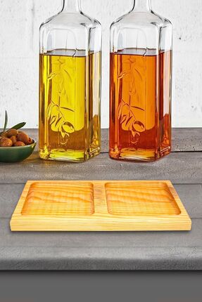 BİLWOOD Ahşap Yağdanlık & Sirkelik Standı 2 Bölmeli ( Sadece Ahşap Stand ) 20...