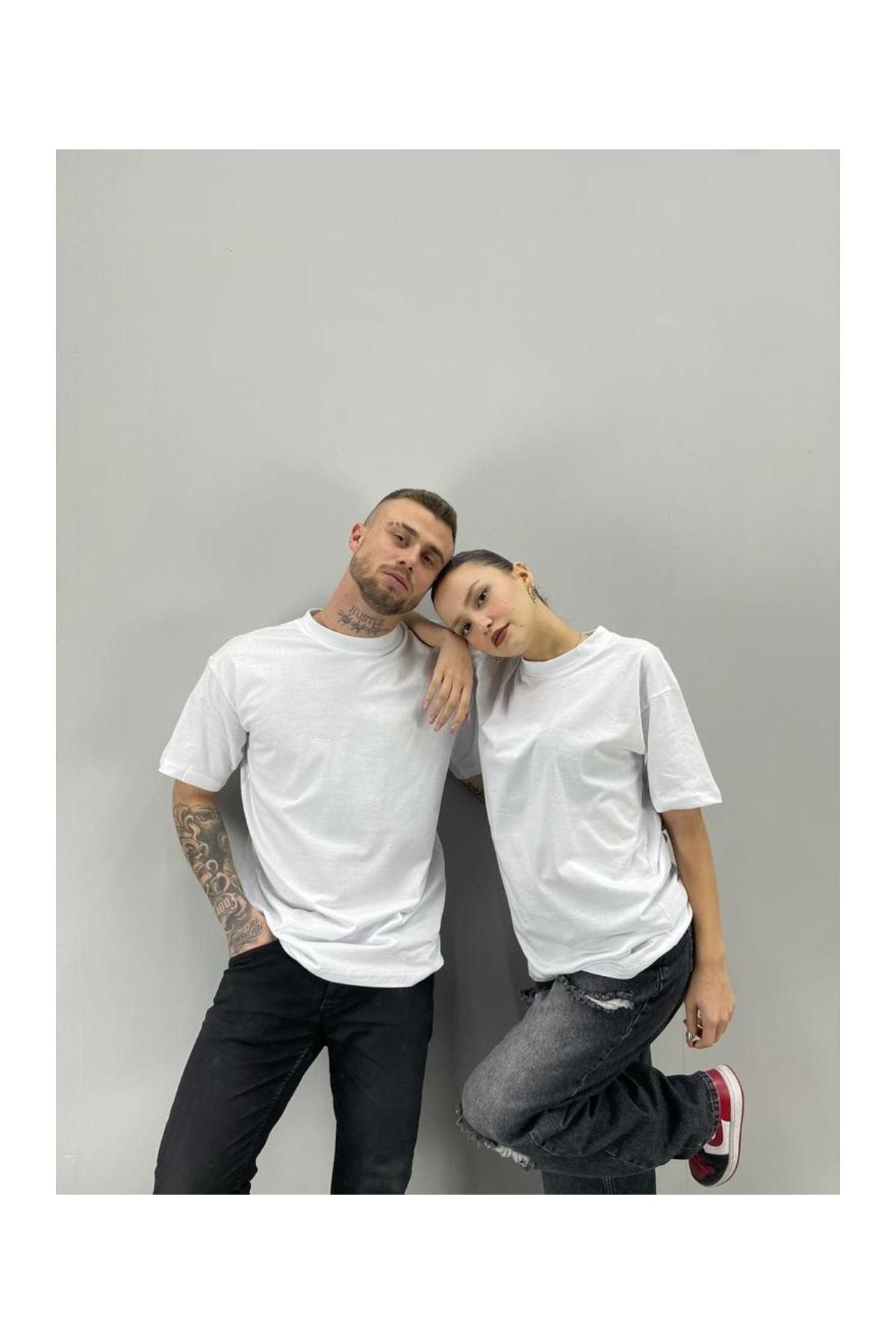 lolyme-White Tom and Jerry Printed Unisex T-Shirt Couple Combo - Set of 2 2