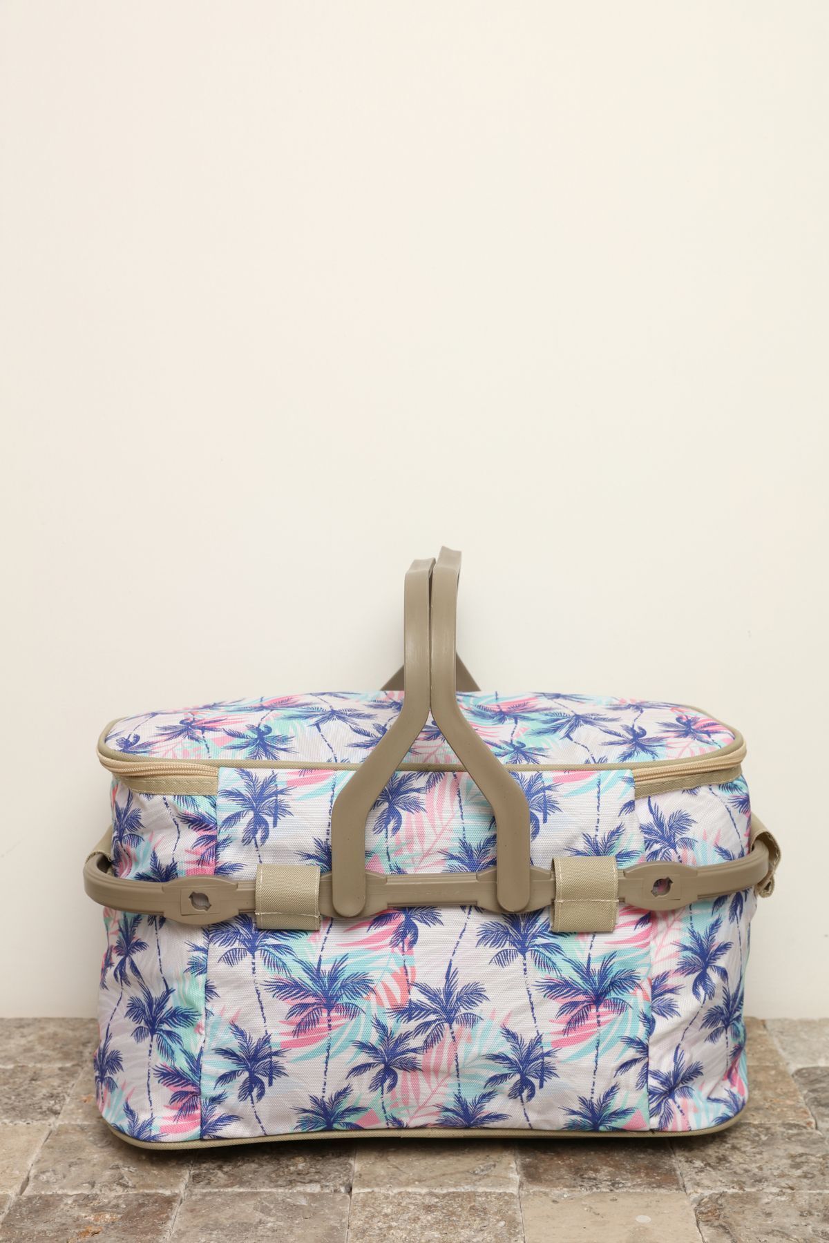 Kale Termos-KALE - Isolating Thermos Patterned Picnic Basket and Palm Tree Patterned Picnic Bag 3