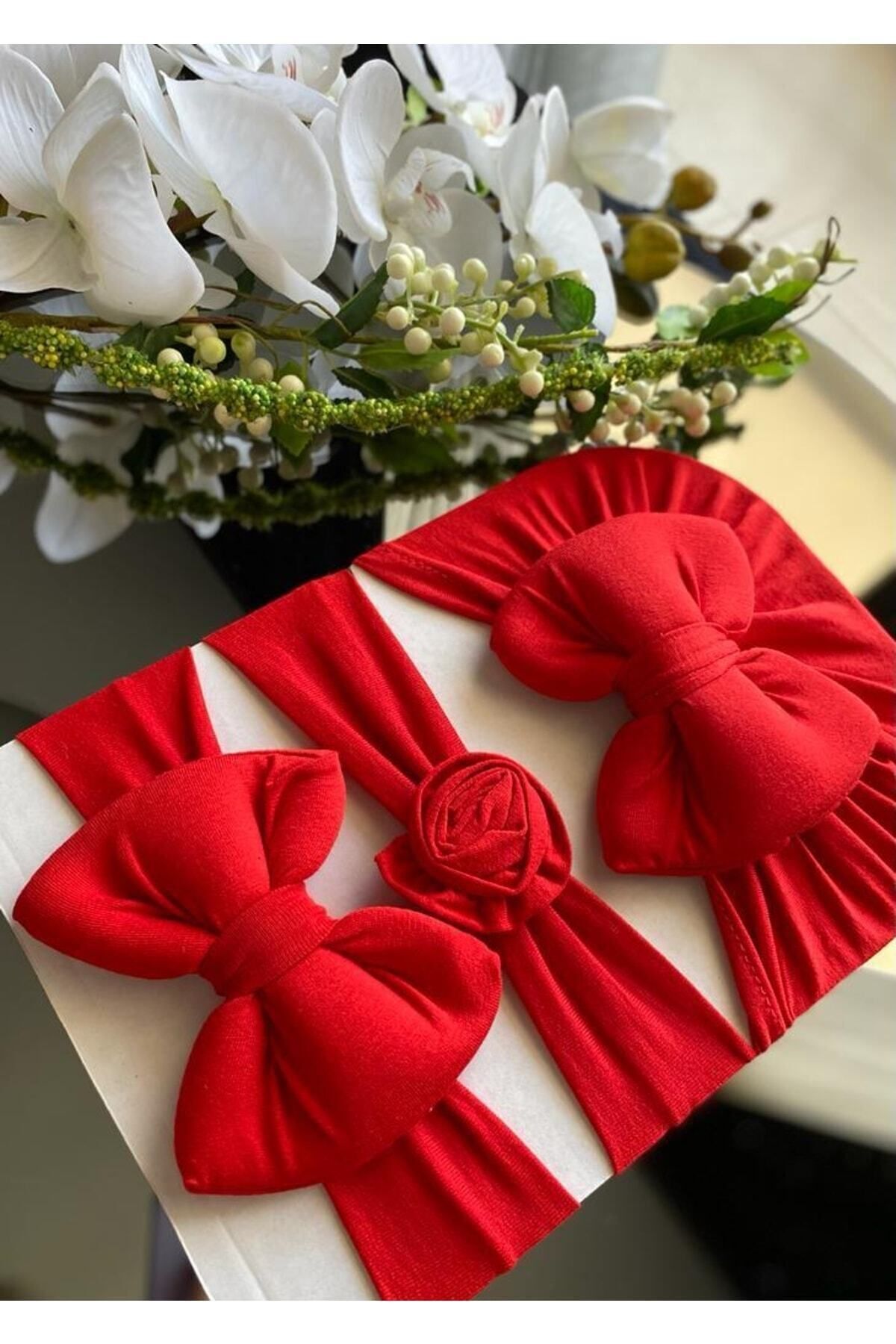 Cherub Kız Bebek Fiyonklu Bone Bandana 3lü Set fotoğrafı 2 (önizleme)