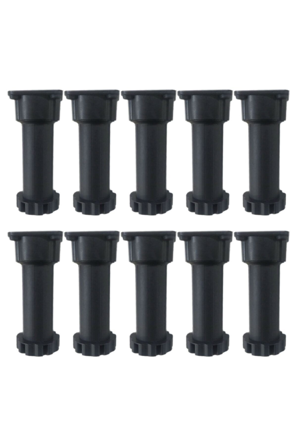 Adjustable Plastic Kitchen Cabinet Countertop Base Leg 12-17 Cm Black (10 Pieces) - One Size
