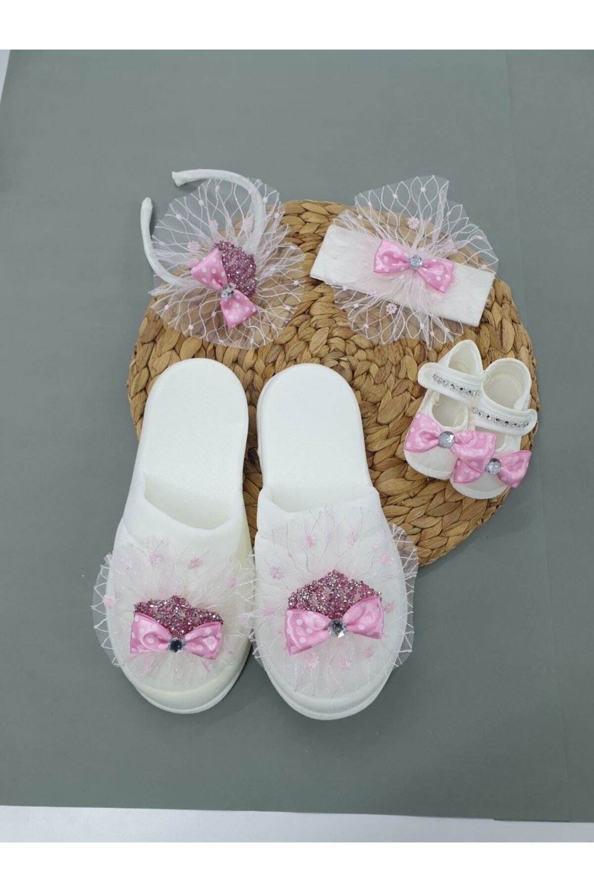 Cherub Baby Anne Bebek Lohusa Terlik Taç Seti fotoğrafı 2 (önizleme)