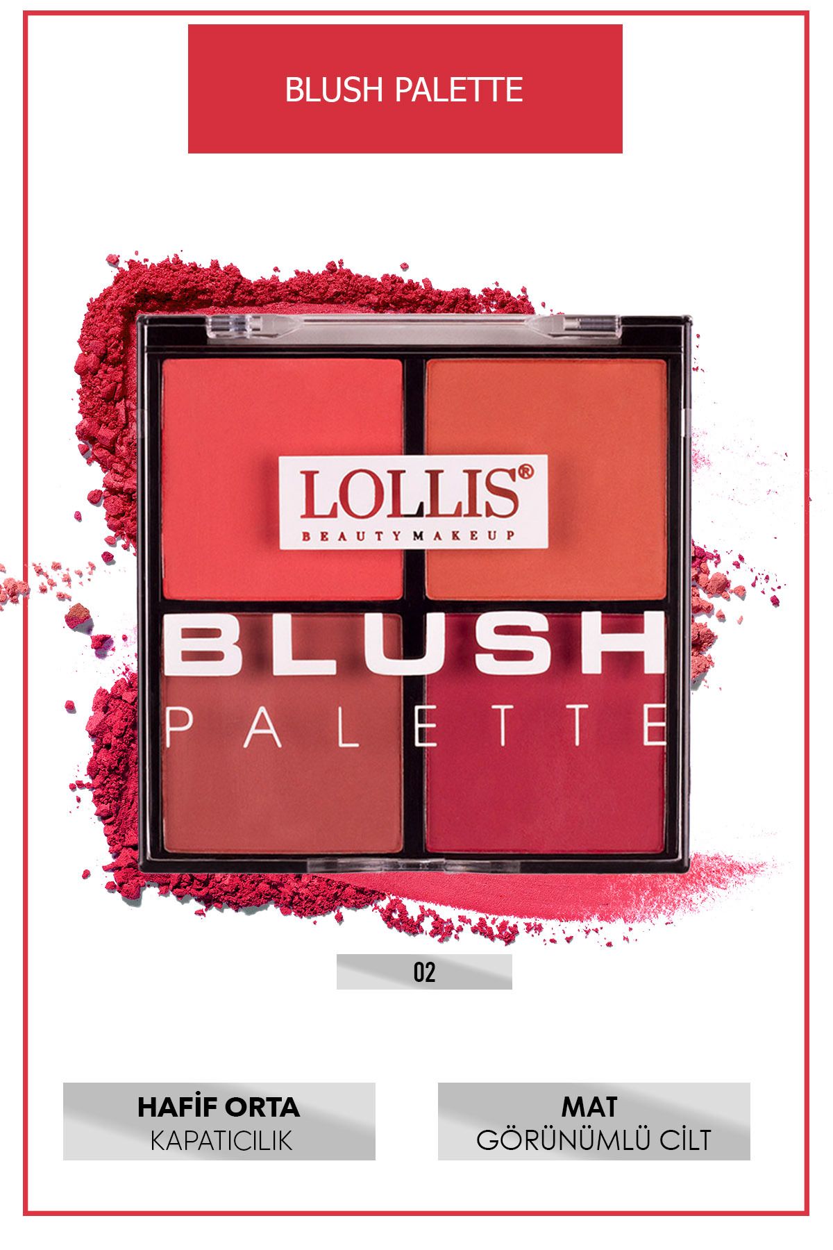 پالت رژگونه 4 رنگ 02 پالت رژگونه 02 Lollis