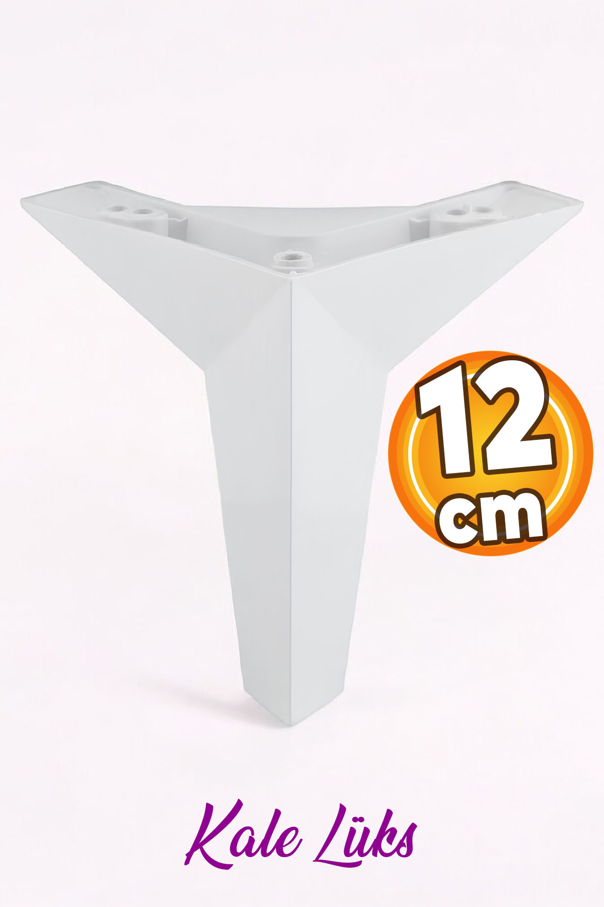 Badem10 Kale Mobilya Kanepe Sehpa Tv Ünitesi Koltuk Ayağı 12 Cm Beyaz Baza Ayakları