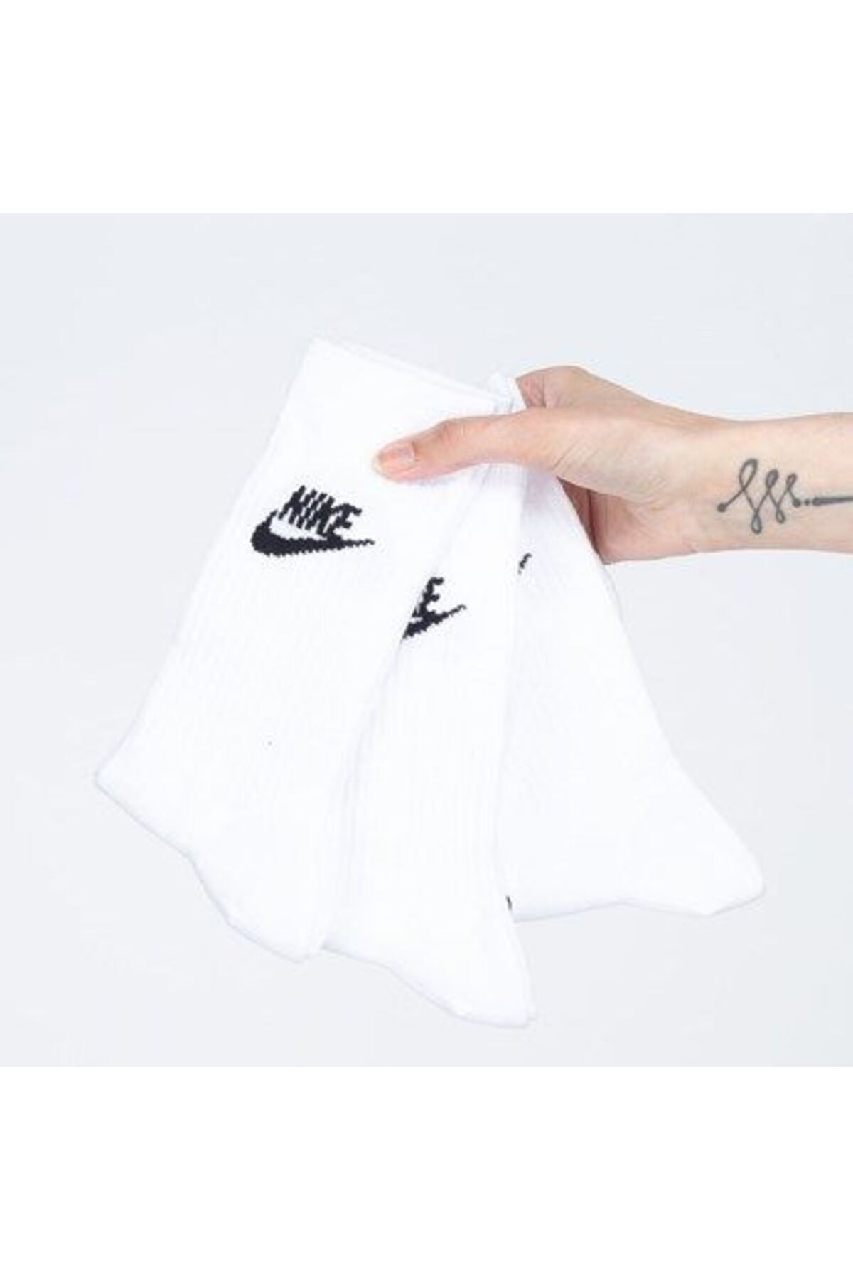 U Nk Nsw Everyday Essential Cr Unisex White Daily Style جوراب DX5025-100 Nike