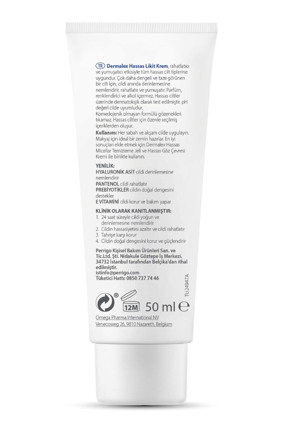 dermalex-Sensitive Moisturizing Relaxing Liquid Face Cream with Prebiotic Content 50ml 7