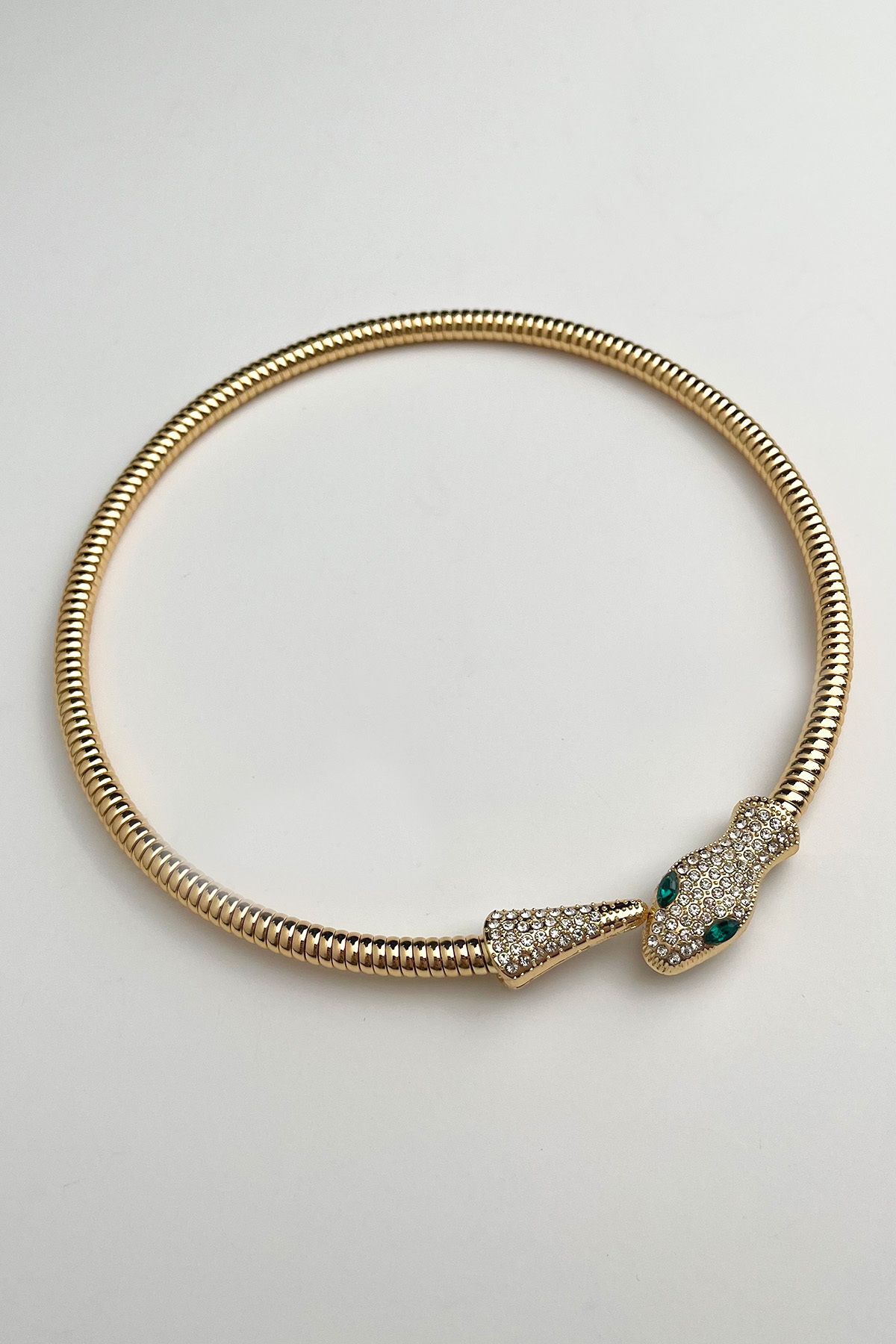 Cobra Snake Choker Necklace with Zircon Gemstone