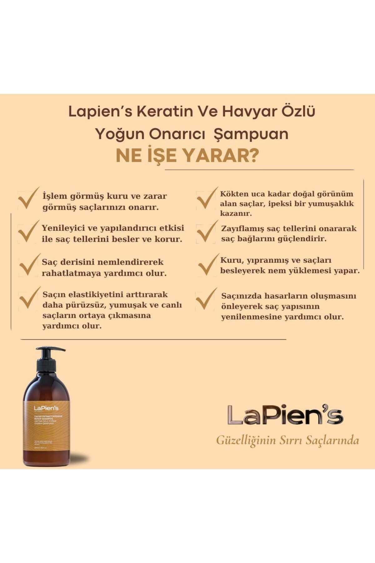Hasarlı Kuru Saçlar İçin Onarıcı Şampuan 500 ml ve Günlük Tuzsuz Şampuan 500 ml Set — lapiensonarıcıtuzsuzset — تصویر 3 از 6