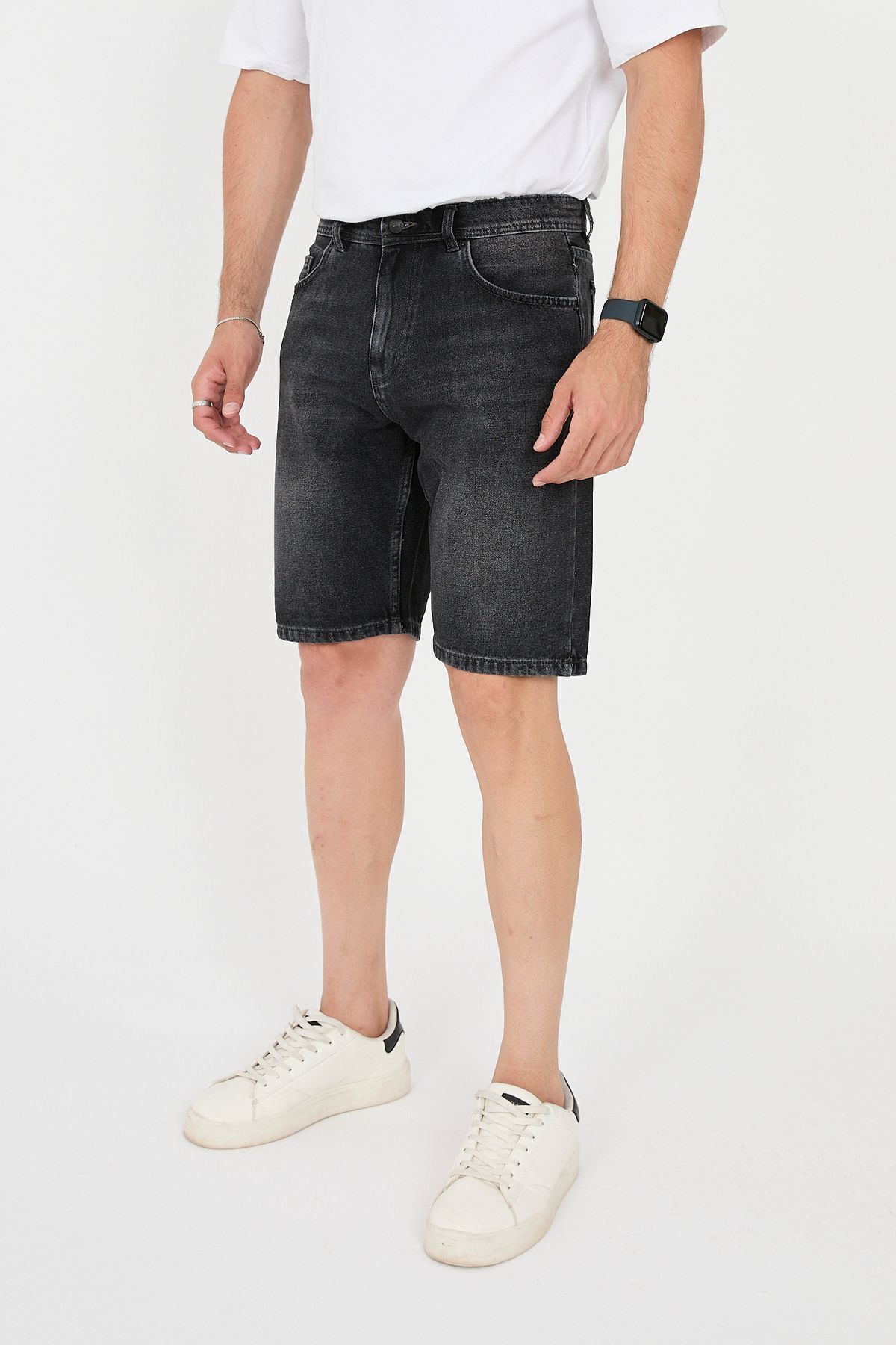 ENZİM JEANS  Erkek %100 Pamuk Rahat Kesim Kot Şort - Görsel 3