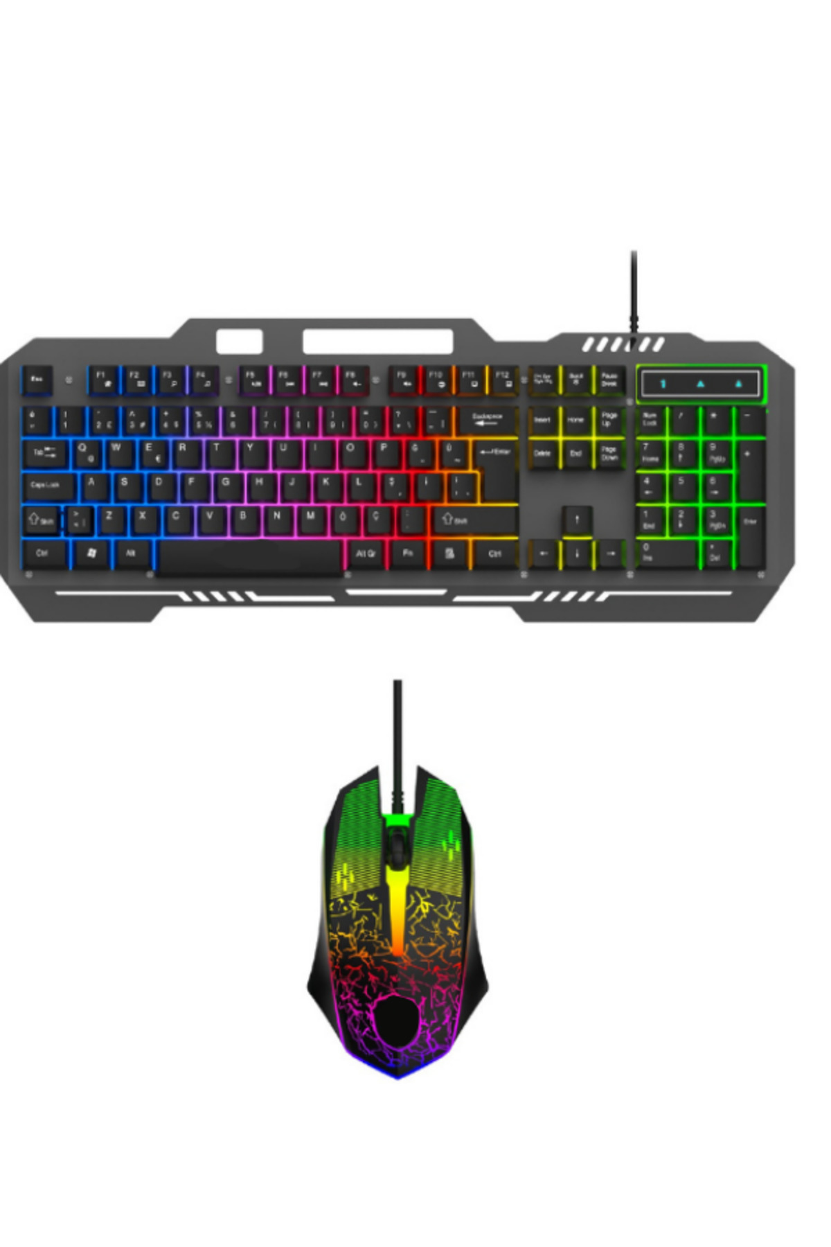 Bkb9 Rainbow Rgb Mechanical 105 Keys Rgb Led Illuminated Wired Gaming Keyboard Mouse