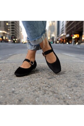 yabisago Kadın Süet Babet Düz Taban