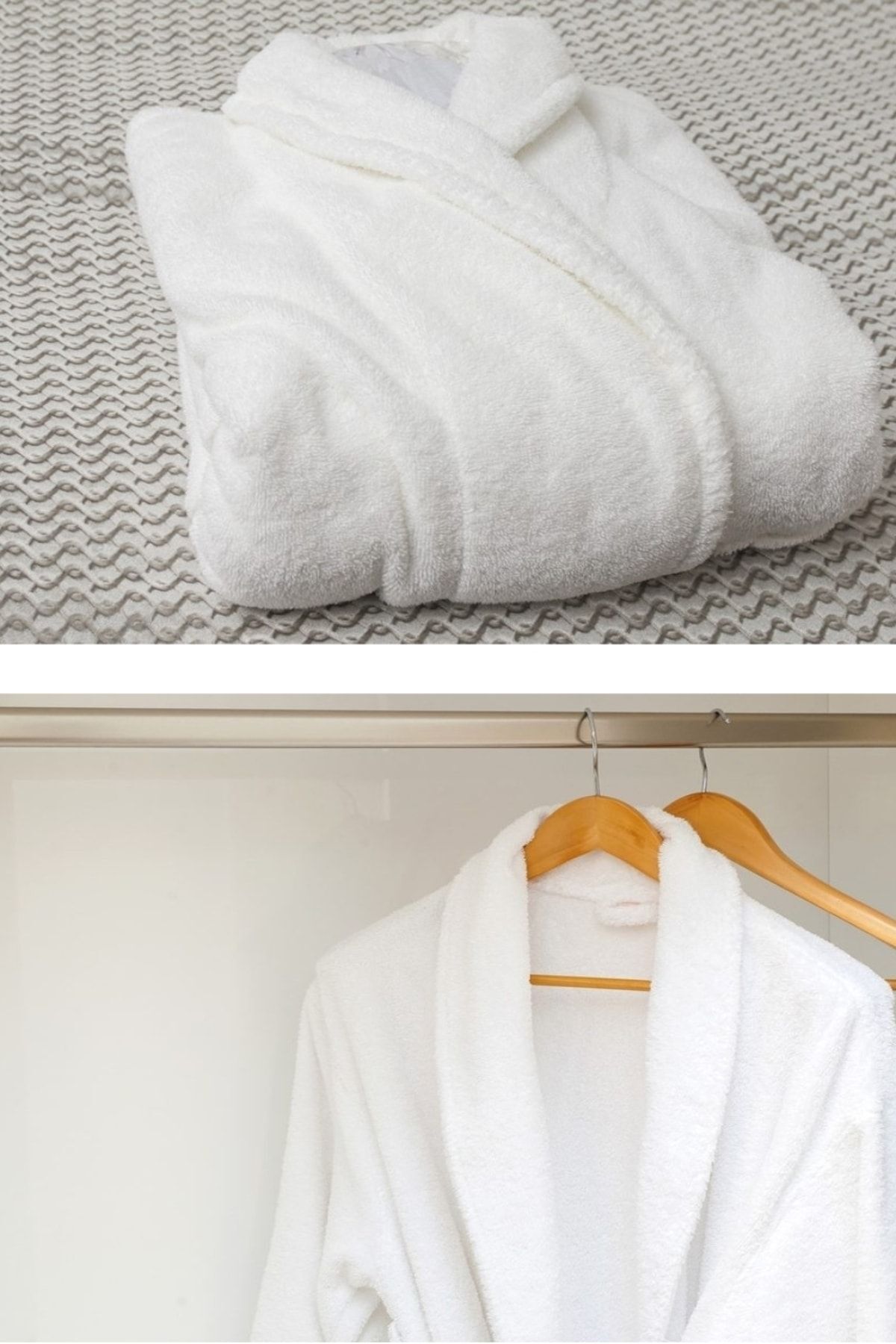 Tekstil Home-Halat de baie alb unisex 100% bumbac alb 2