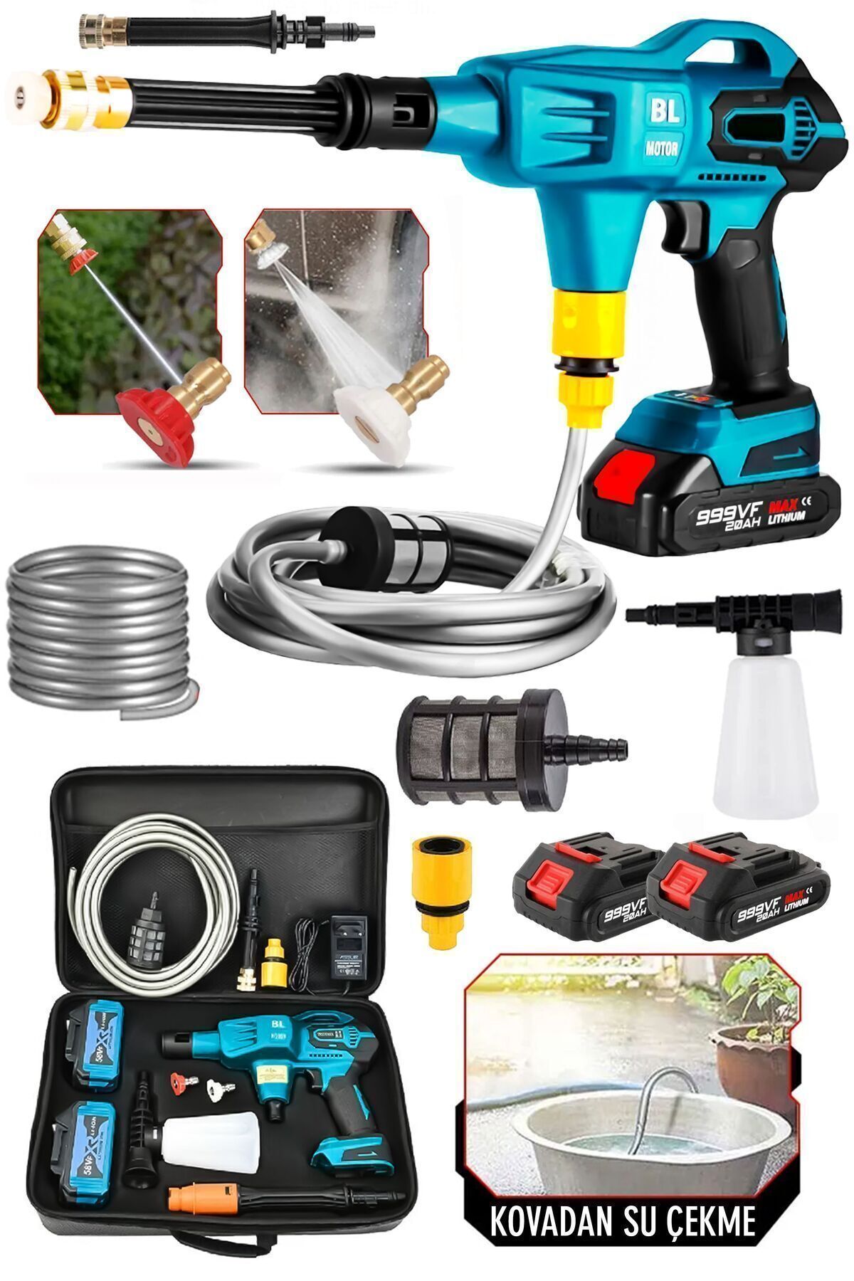 Graizer Alman 999 Vf 20 Ah 100 Bar Kömürsüz Şarjlı Oto Yıkama