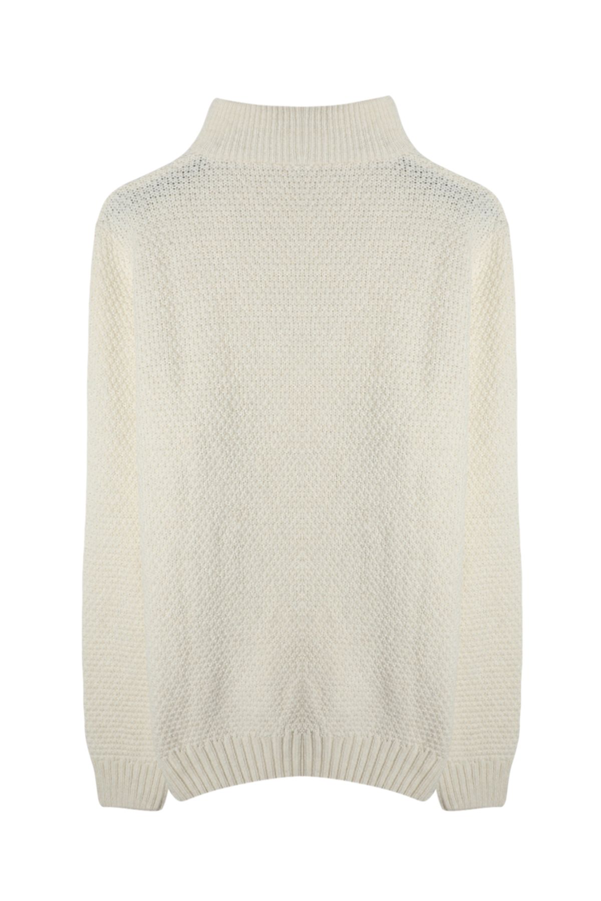 Trendyol Collection-Ecru Regular Half Rollkragenpullover aus Haarstrick TMNAW24KZ00047 10
