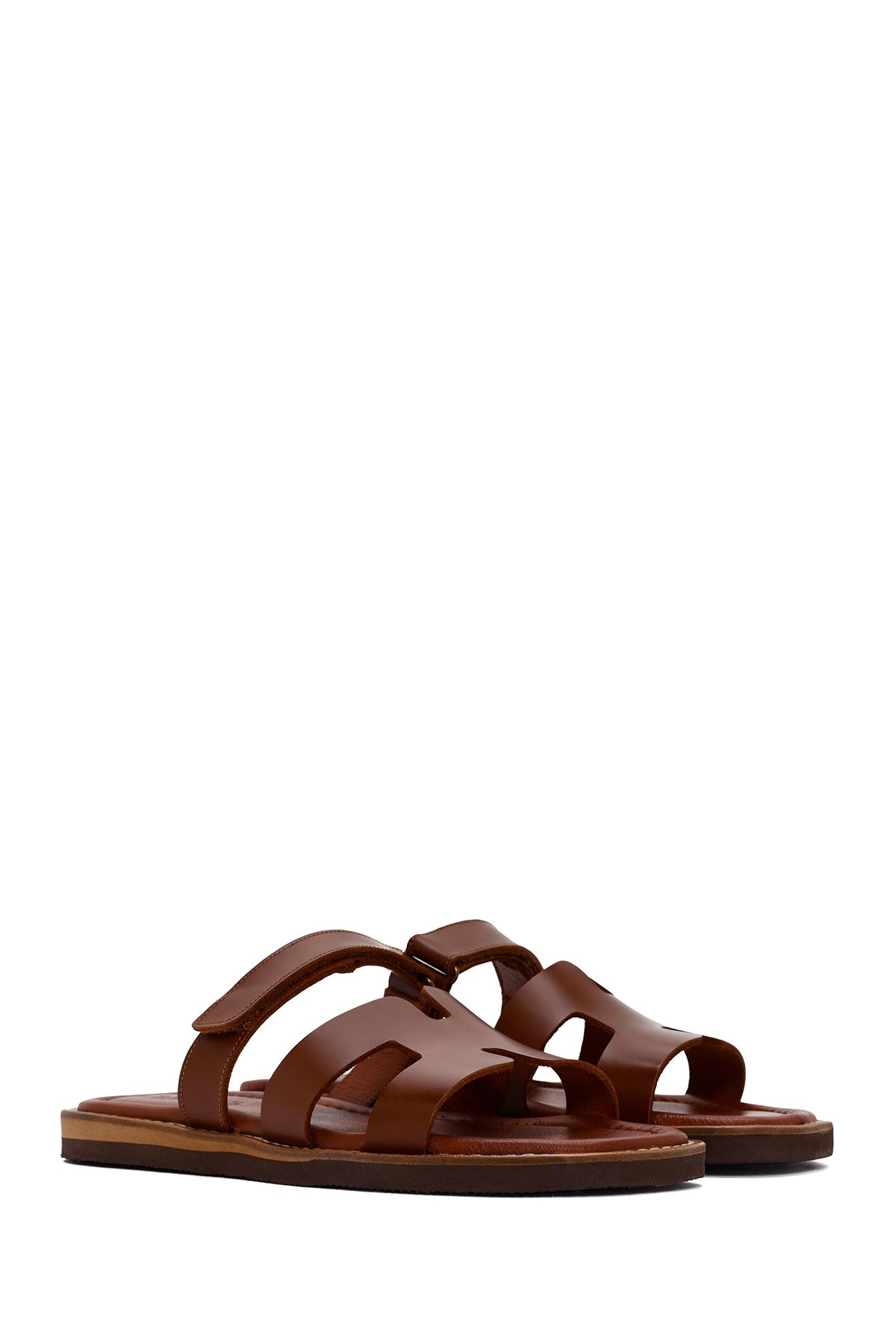 Derimod-Brown Leather Women's Comfort Slippers - 24sfd361818 5