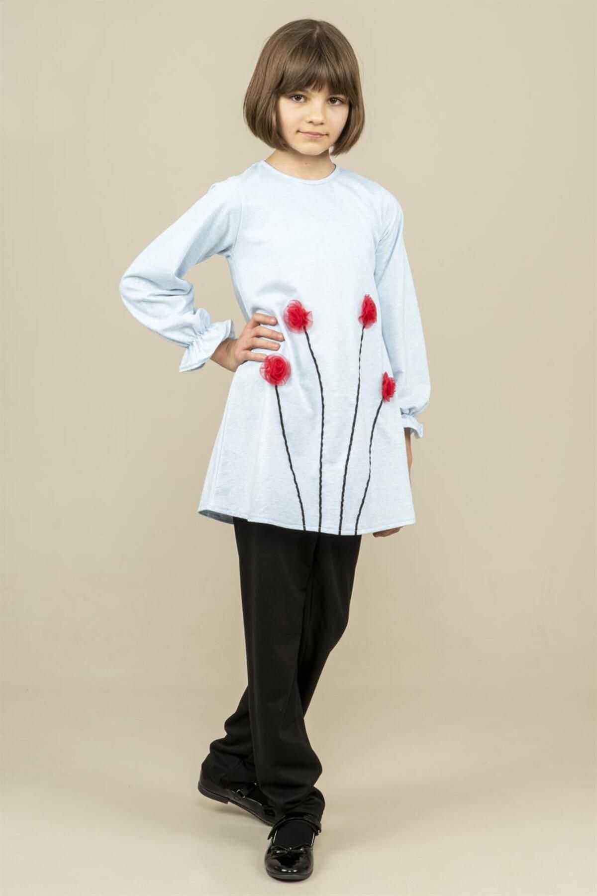 Markosin-Blue Poppy Tunic - Young Girl, Rubber Sleeve 2