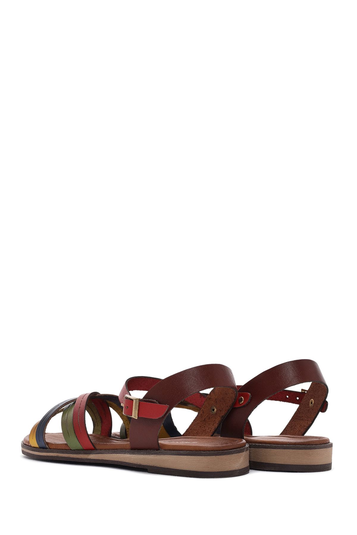 صندل چند رنگ زنانه چرمی لایه Multi Color 24SFD331718 Derimod