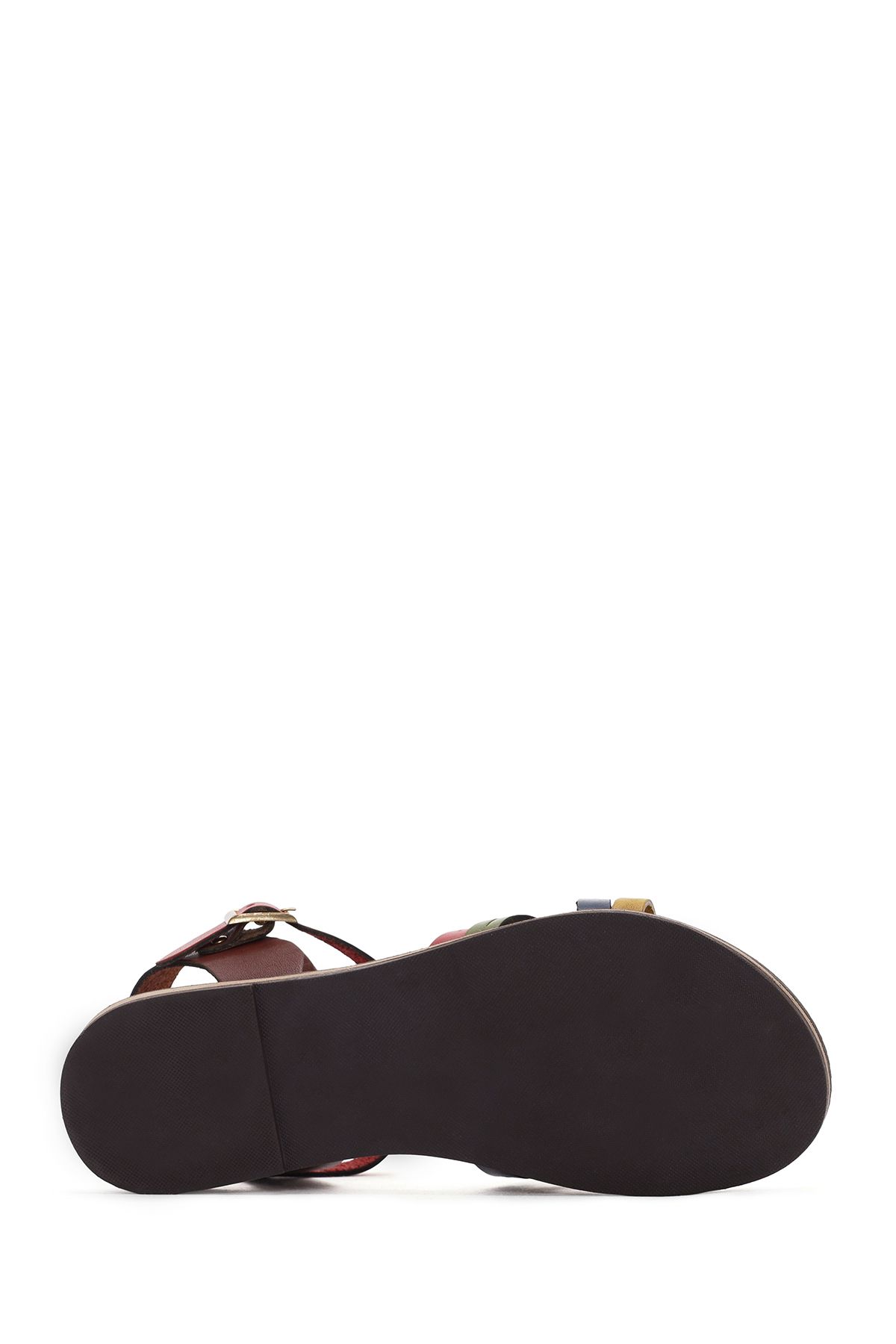 صندل چند رنگ زنانه چرمی لایه Multi Color 24SFD331718 Derimod