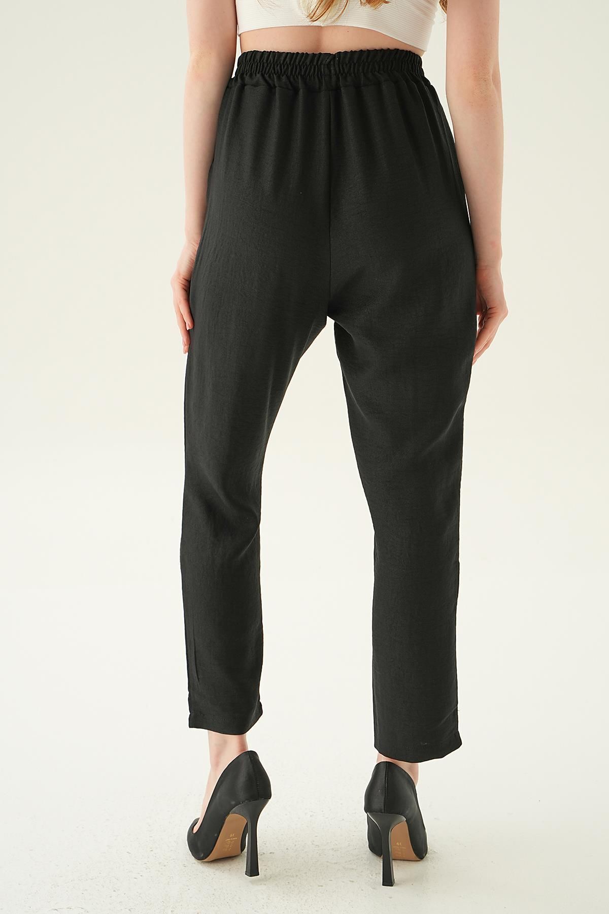Rays-BlAck CArrot Trousers - 6904A with ElAstic WAist 5