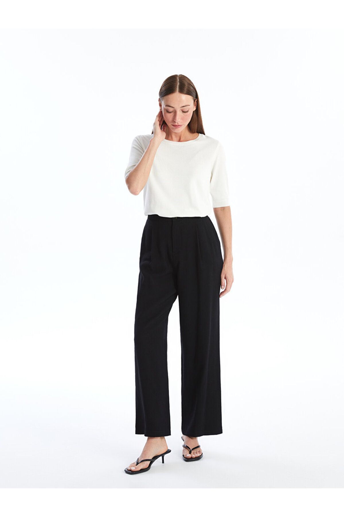 LC Waikiki Pantaloni Mulati Confortabili De Damă Cu Talie Elastică Femeie - 38