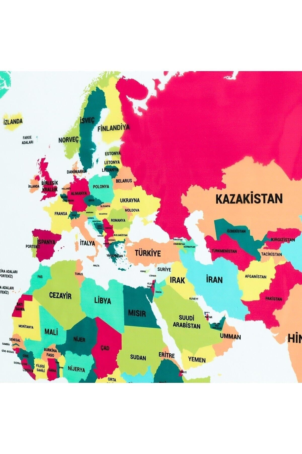Pi Papers-Transparent Colored World Map - Non-Adhesive, Electrostatic Smart Paper (Turkish) 6