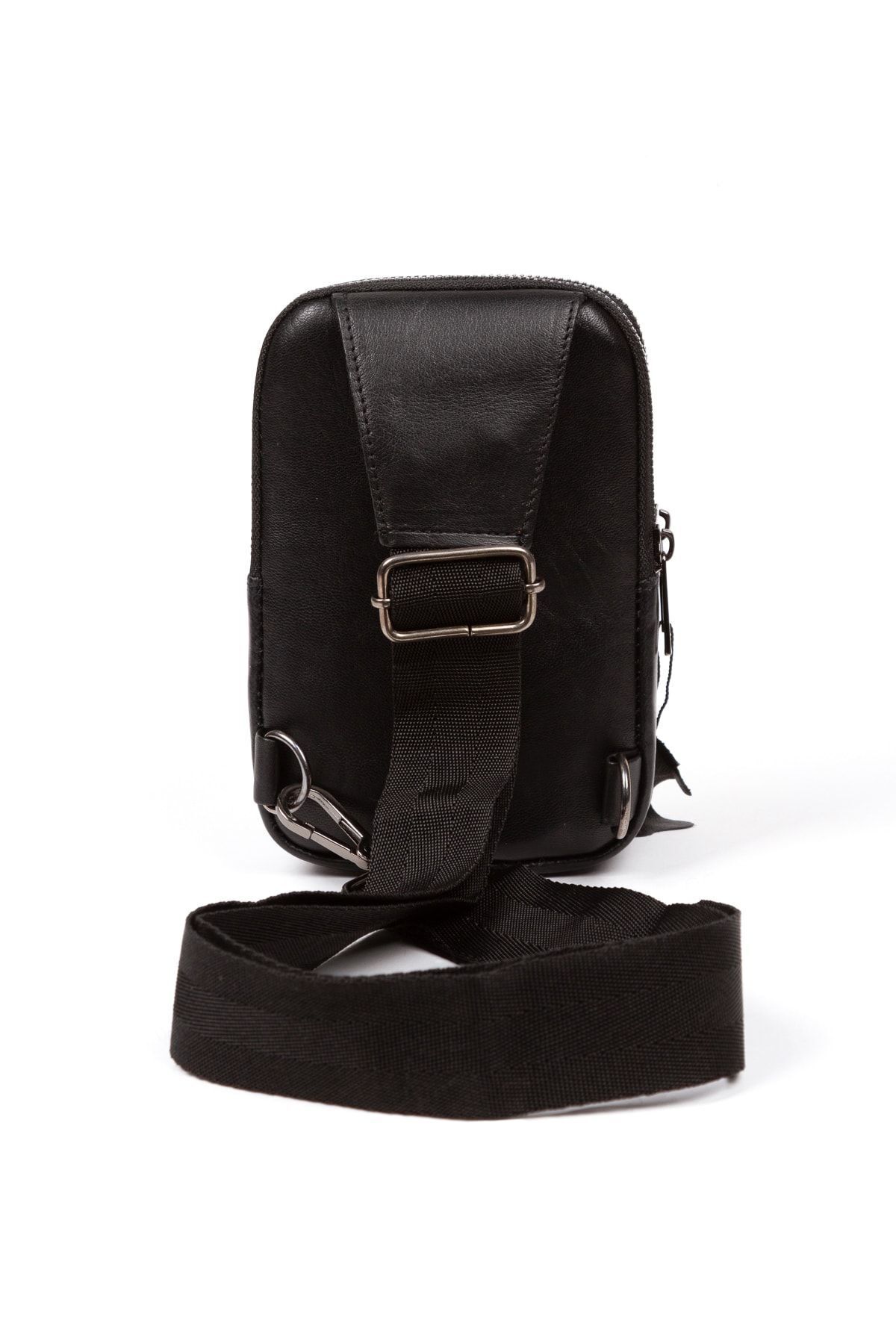 NEWISH POLO ACCESSORIES Newish Polo Kulaklık Çıkışlı Hakiki Deri Telefon Bölmeli Çapraz Omuz Çantası görsel 7