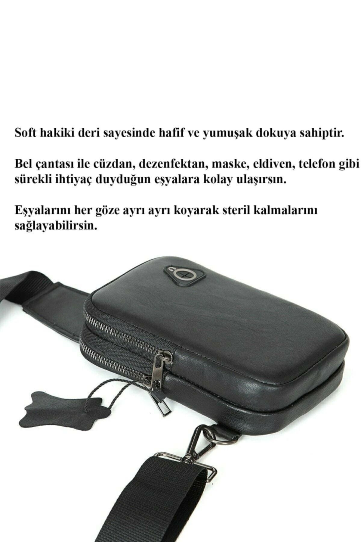 NEWISH POLO ACCESSORIES Newish Polo Kulaklık Çıkışlı Hakiki Deri Telefon Bölmeli Çapraz Omuz Çantası görsel 4