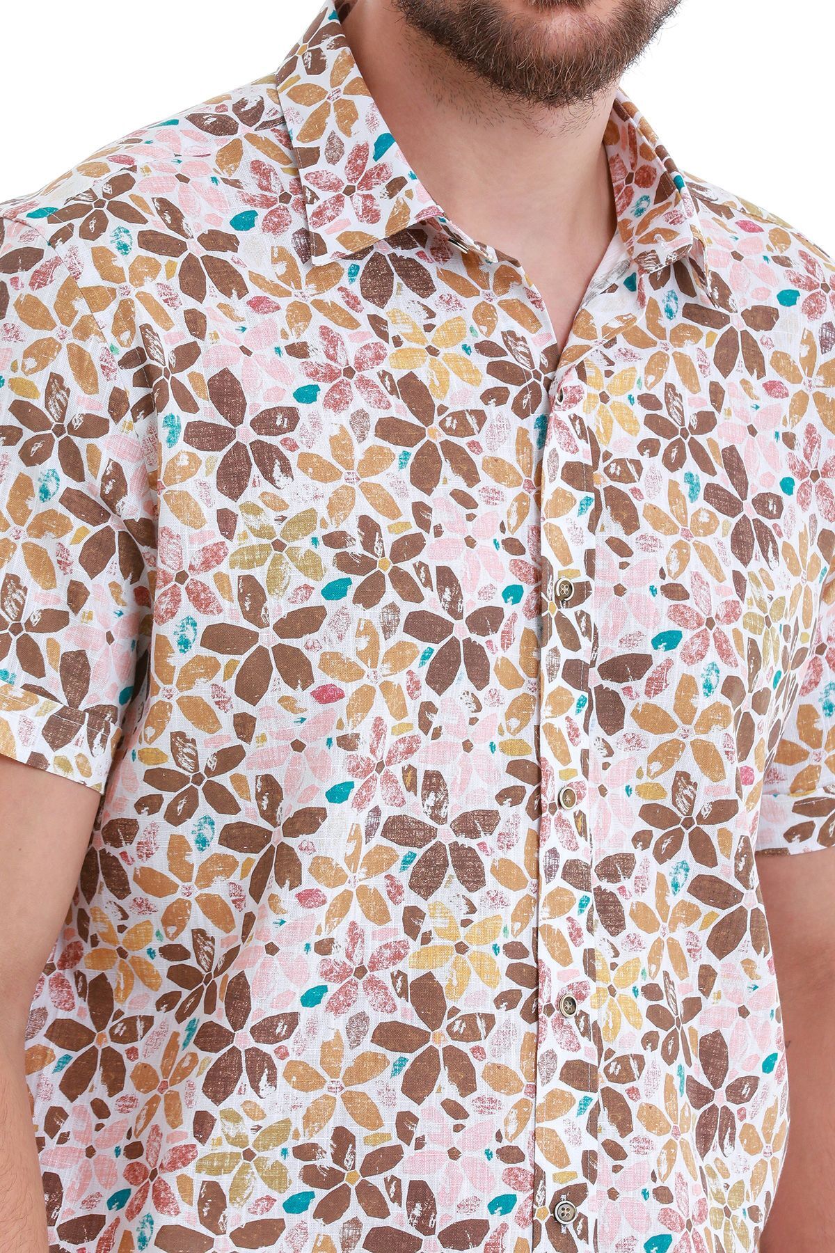 پیراهن مردانه قهوه ای حاتم اوغلو | 24D190000006 اورجینال - تصویر 5