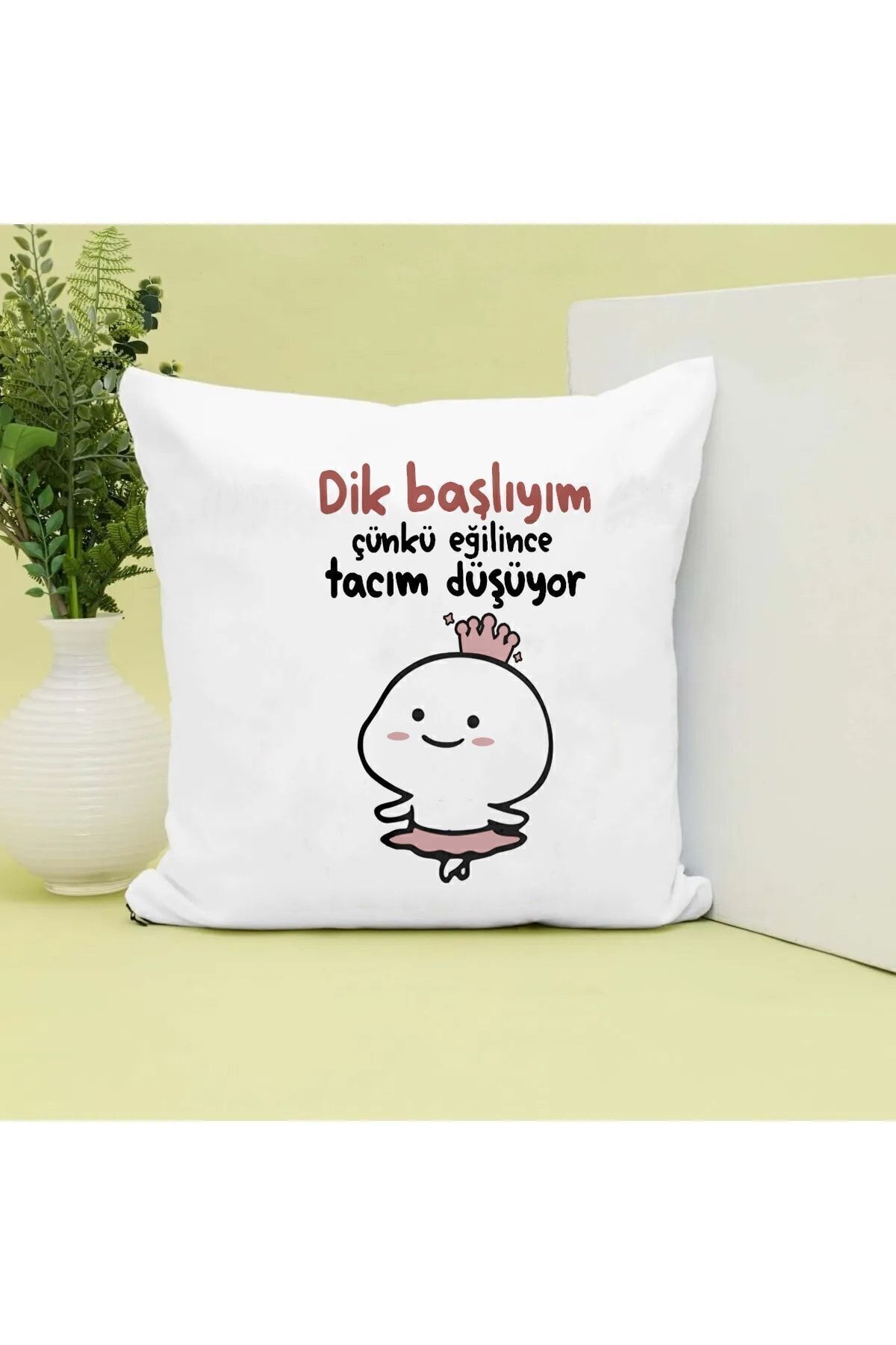 GünayStore-Sunt în poziție verticală pentru că când mă înclin, coroana mea cade scrisă pernă cadou imprimată cu pisica Mochi 1