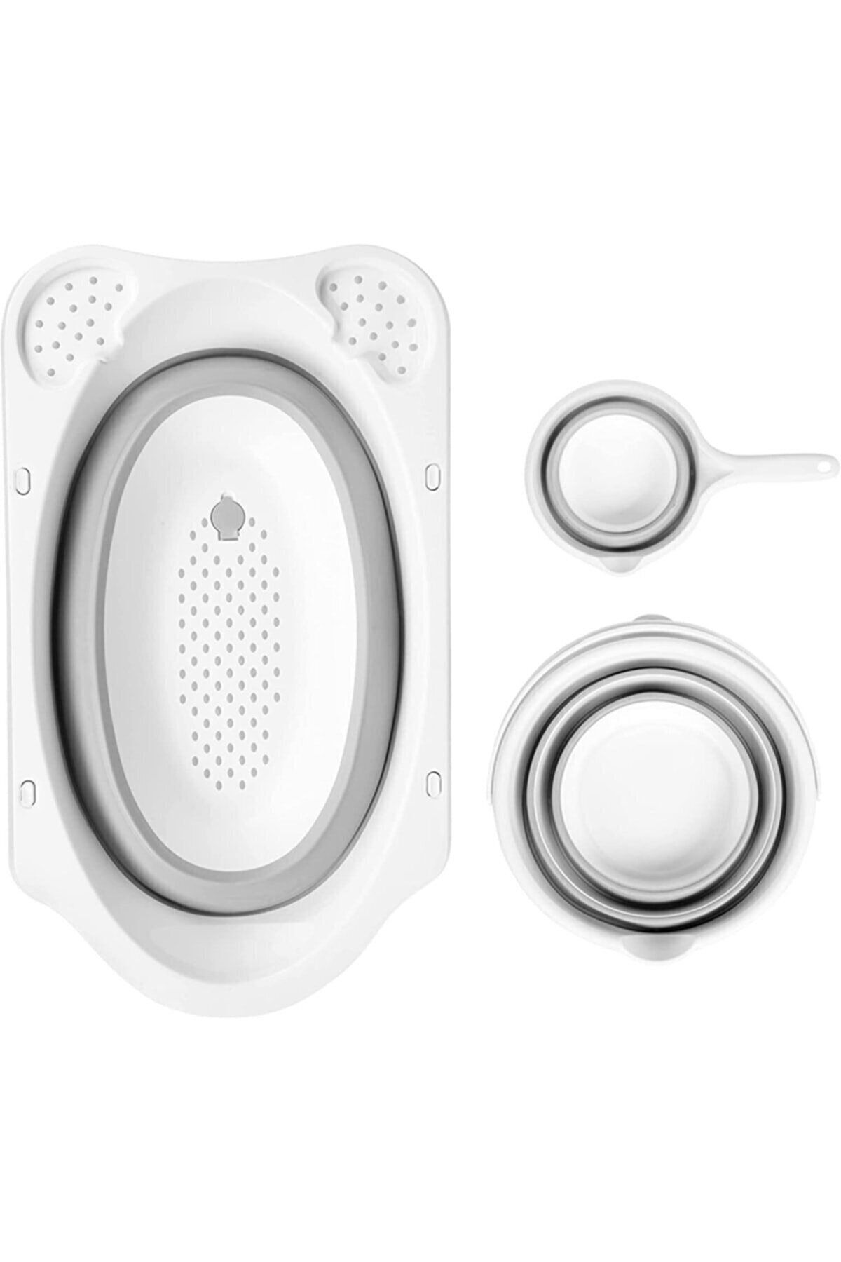 Freebebek Katlanır Bebek Yıkama Banyo Seti 6 Parça / Gri fotoğrafı 4 (önizleme)