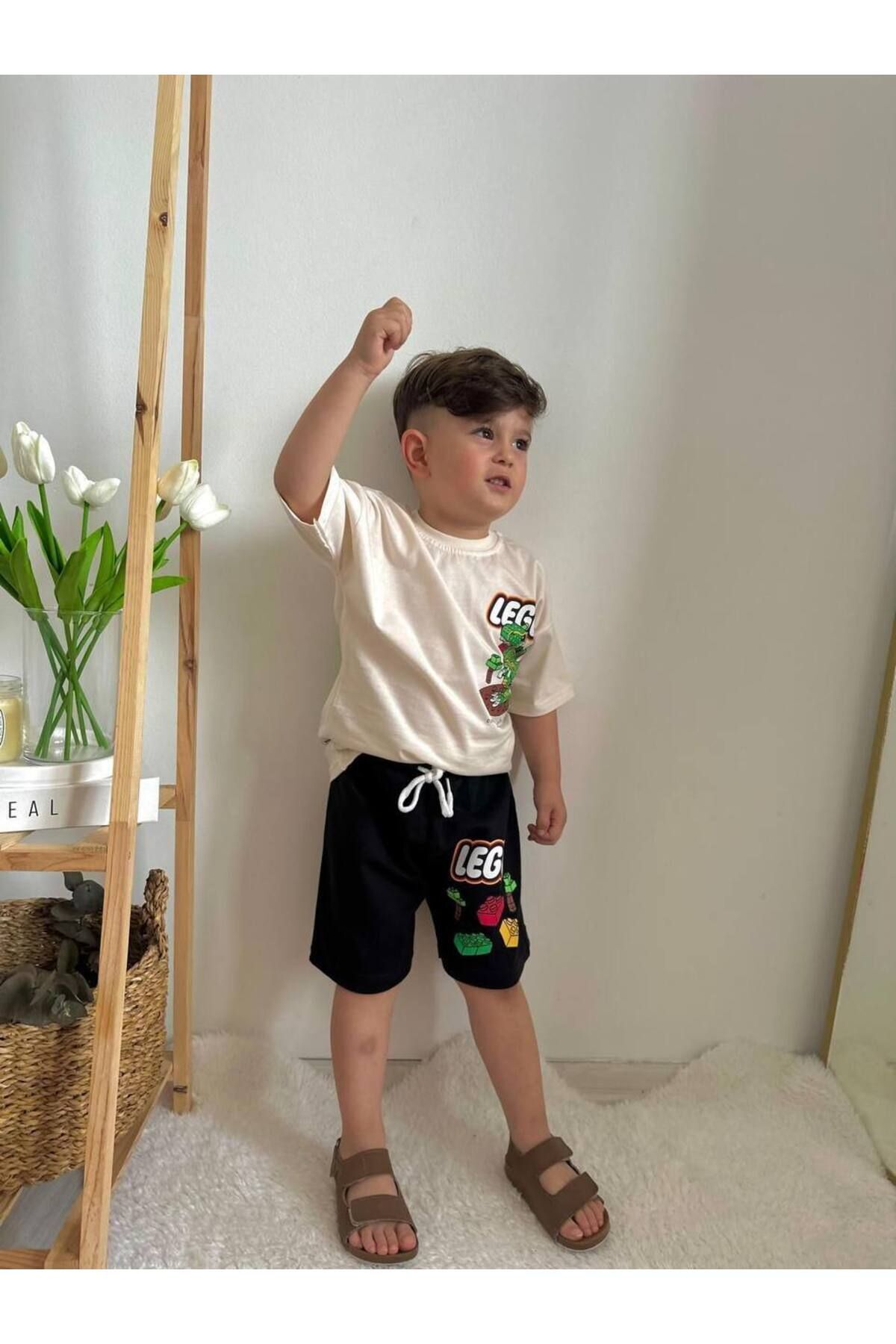 CANDA-Lego Printed T-shirt and Shorts Set 3