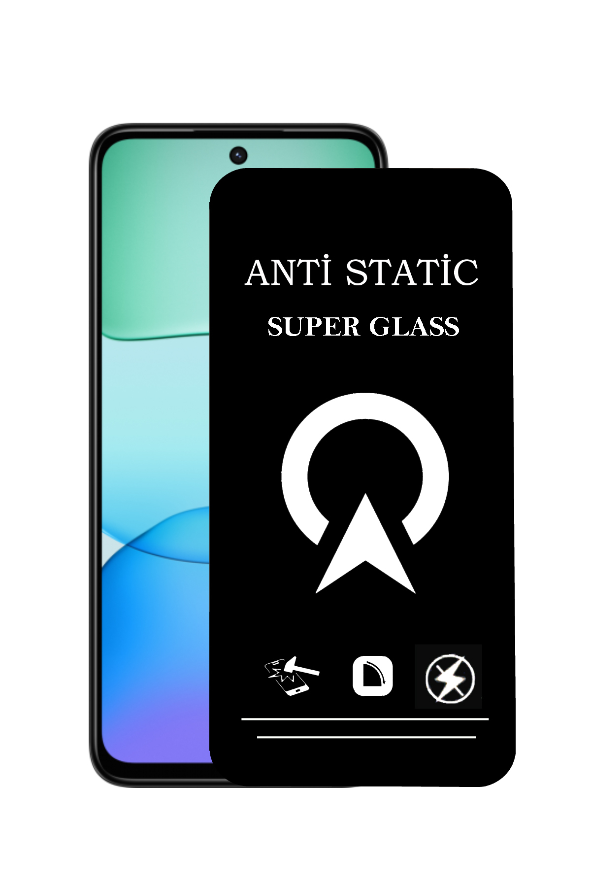 Xiaomi Redmi 13 ile Uyumlu Tam Kaplayan Anti Statik Çizilmez Safir Ekran Koruyucu Cam