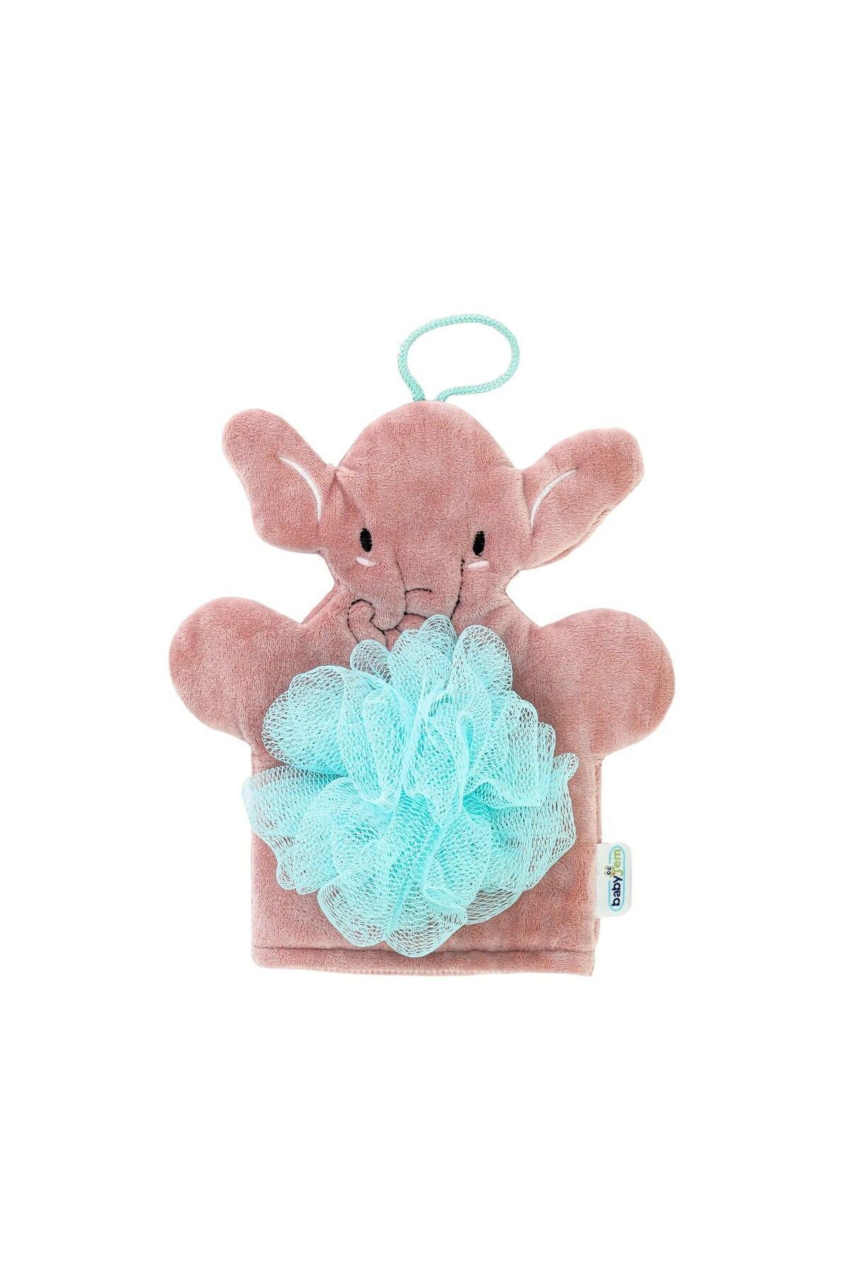 Babyjem 793 Lufa De Baie Pentru Bebeluși Elefant Trandafir Uscat - One Size