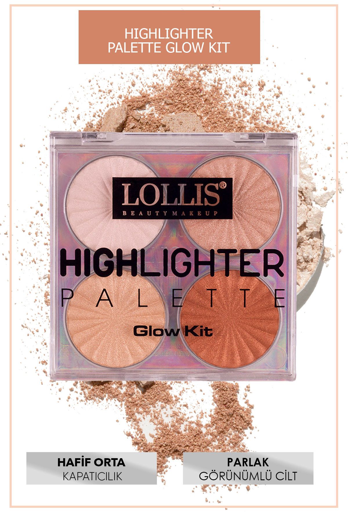 کیت درخشش پالت هایلایتر / کیت درخشندگی پالت روشن Lollis