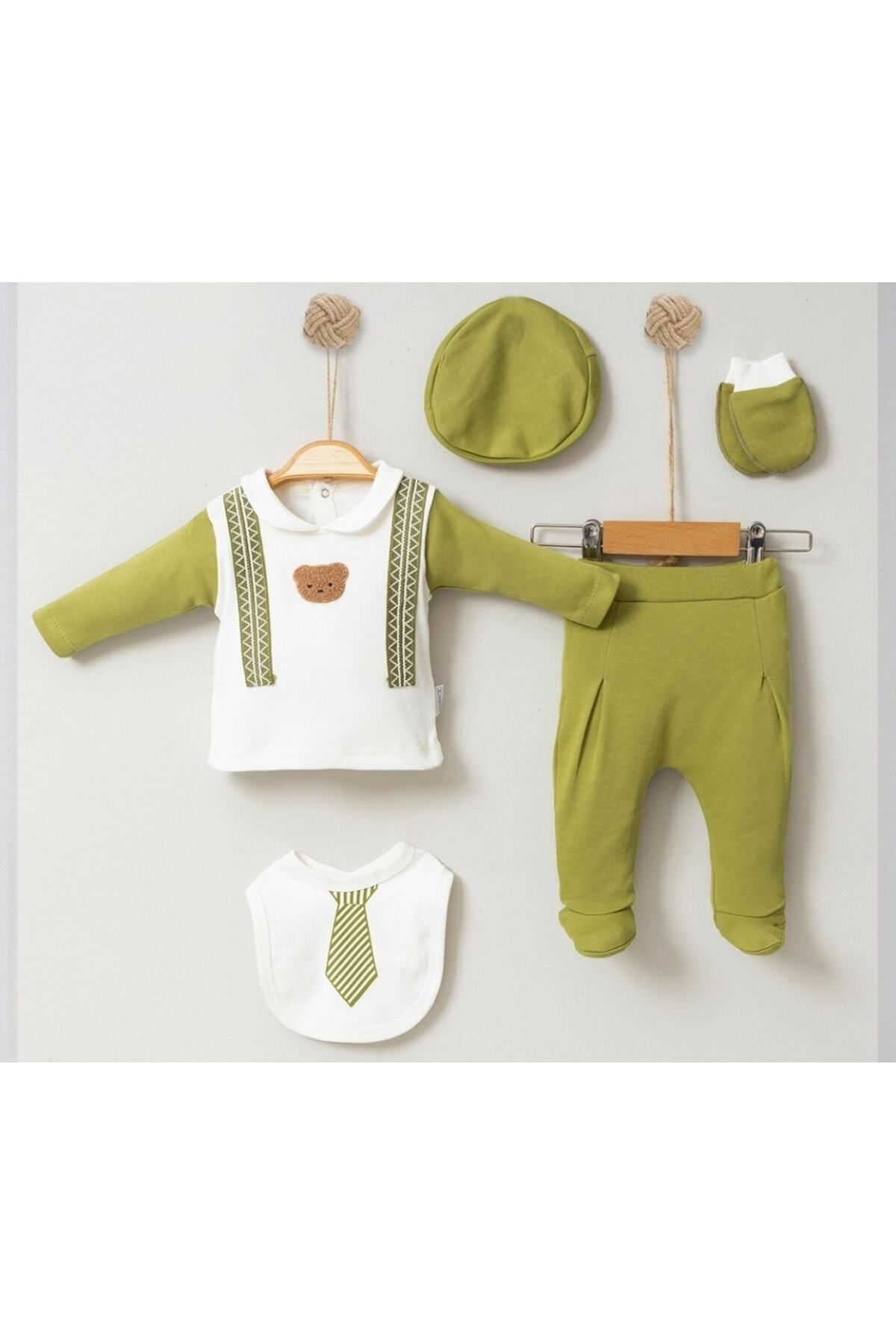 ست نوزادی پسرانه سبز Cherub Baby | 222824hastaneçıkış اورجینال - تصویر 3